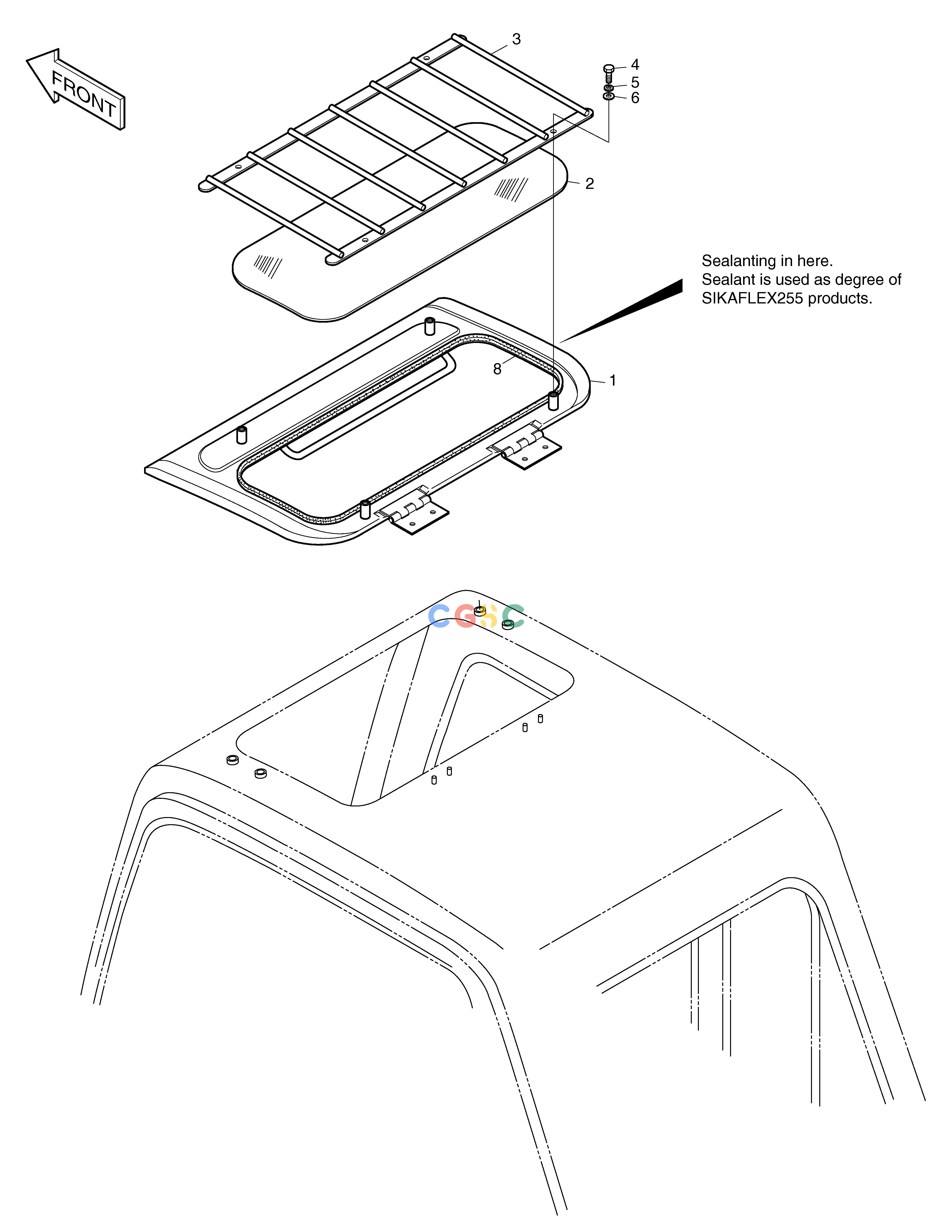 斗山零件查询SUN ROOF ASS'Y - ROTATION & TILTING SOLAR 130LC-V Doosan parts catalog online