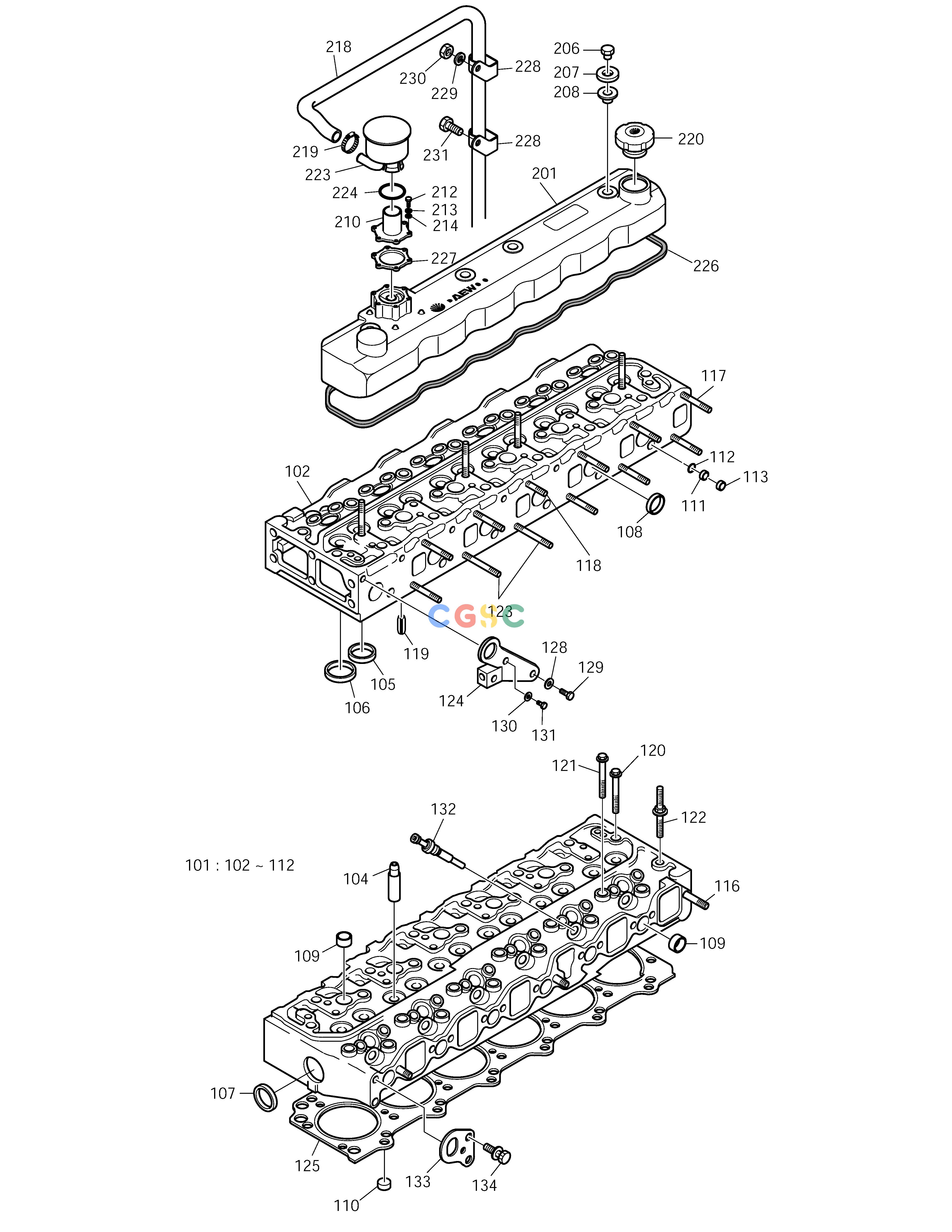 斗山零件查询CYLINDER HEAD SOLAR 225LC-V Doosan parts catalog online