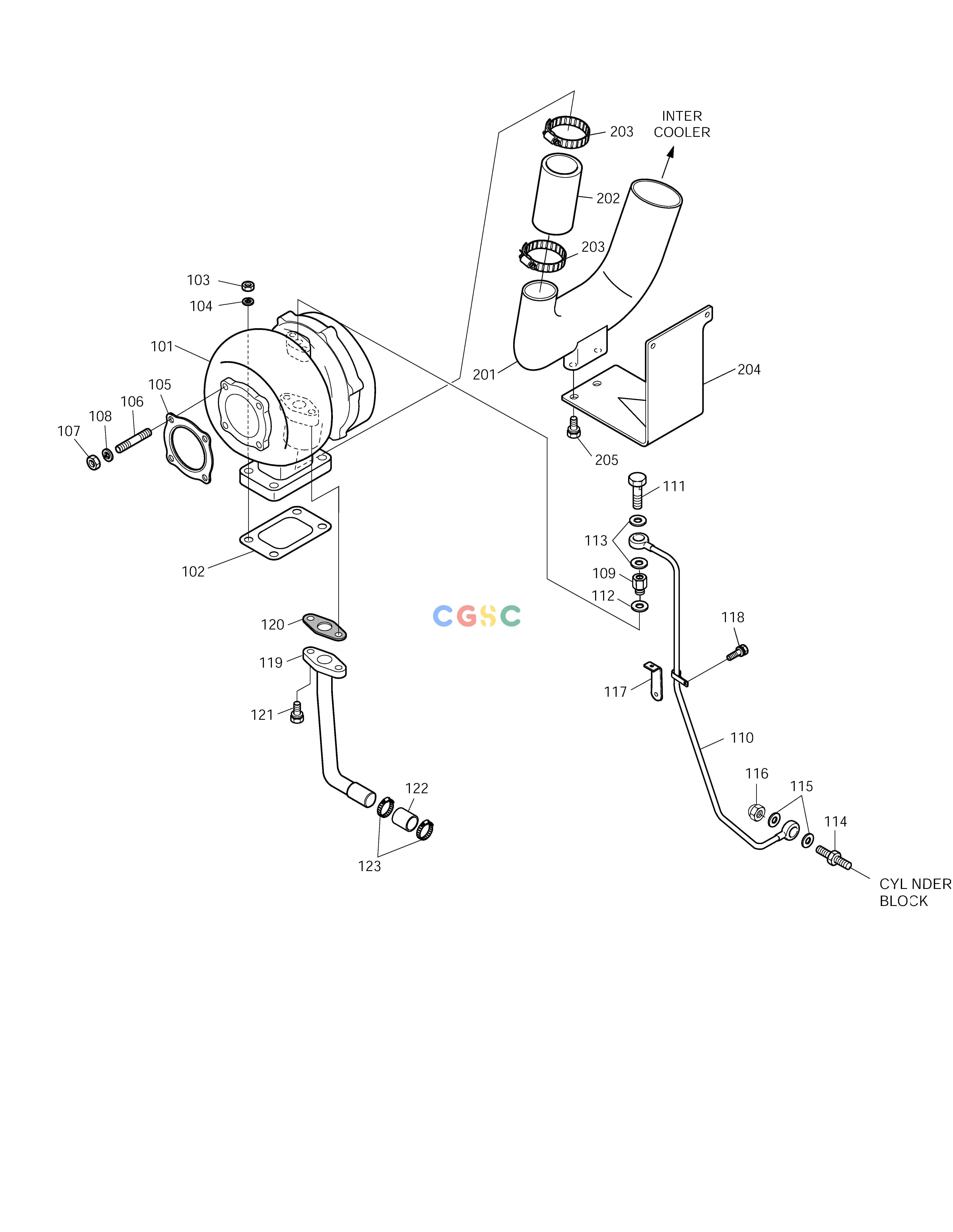 斗山零件查询TURBO CHARGER & OIL PIPE SOLAR 225LC-V Doosan parts catalog online