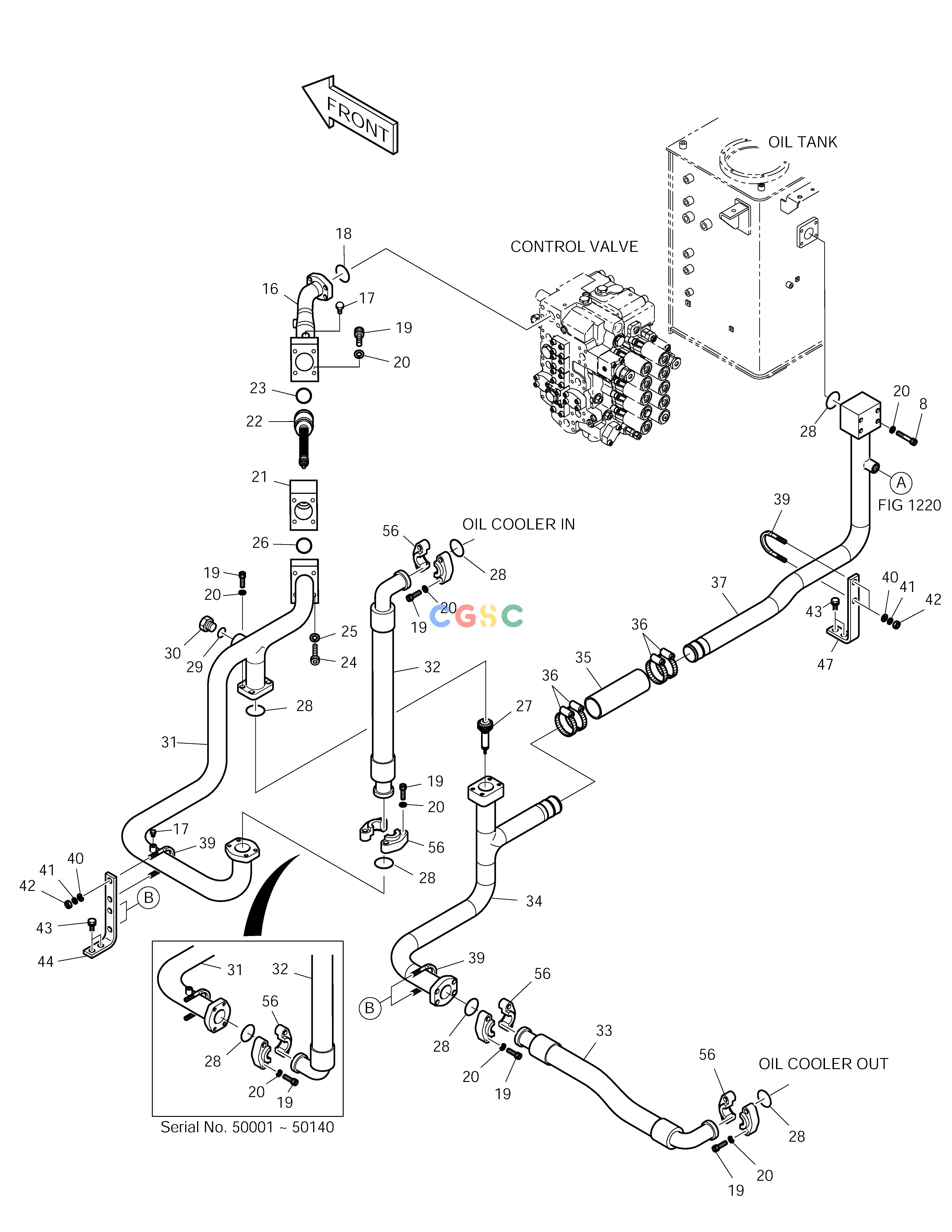 斗山零件查询OIL COOLER PIPING(2) SOLAR 225LC-V Doosan parts catalog online