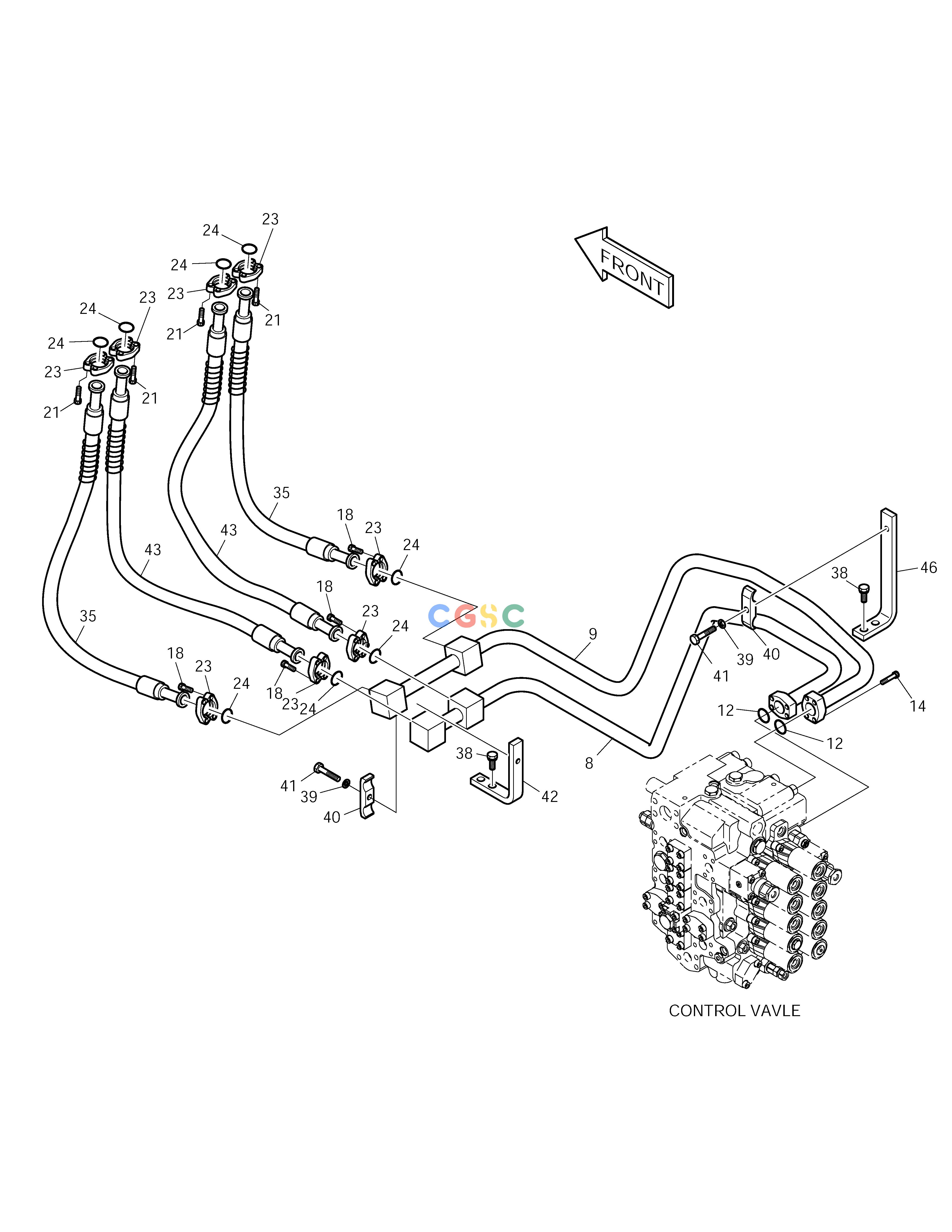 斗山零件查询MAIN PIPING(2) SOLAR 225LC-V Doosan parts catalog online