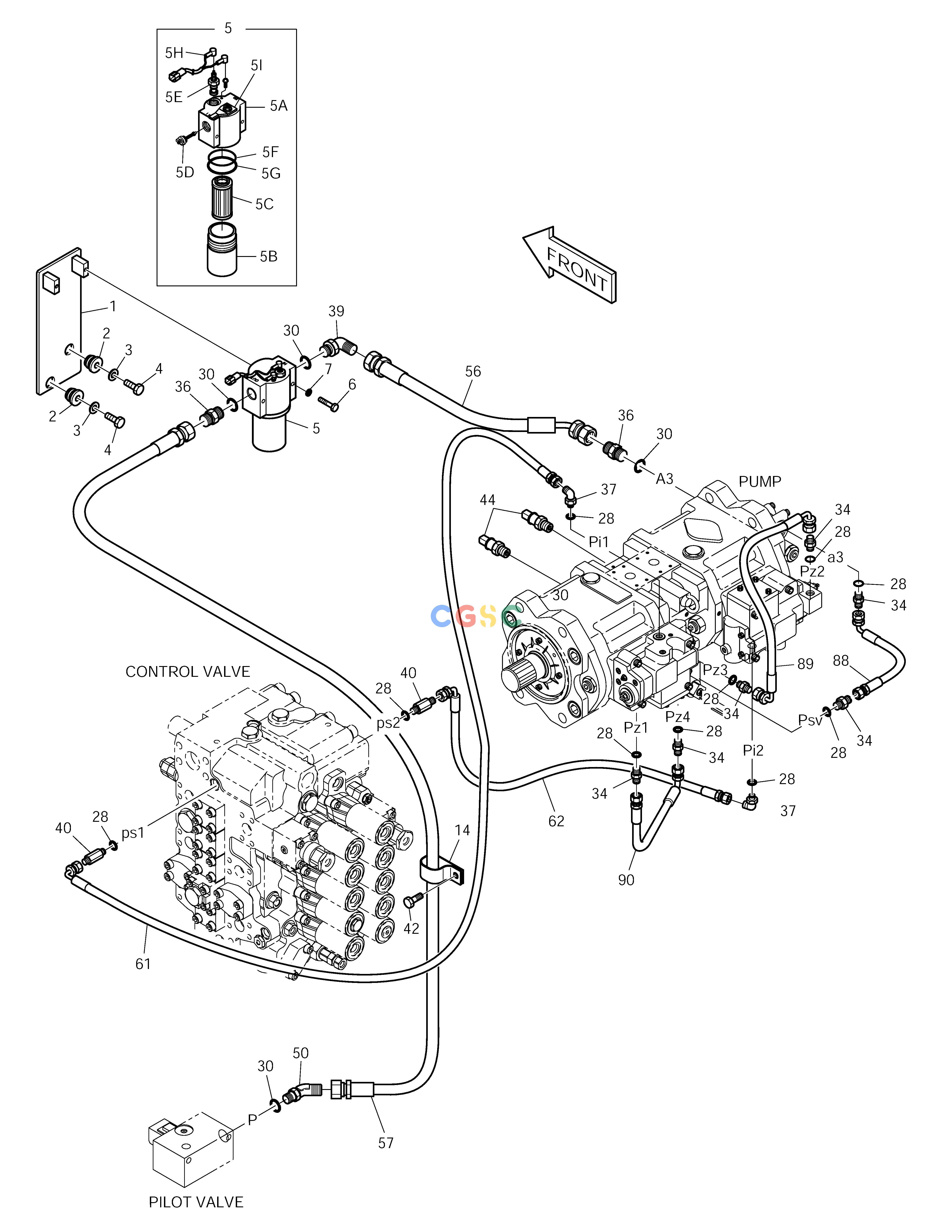 斗山零件查询PILOT PIPING(1) SOLAR 225LC-V Doosan parts catalog online