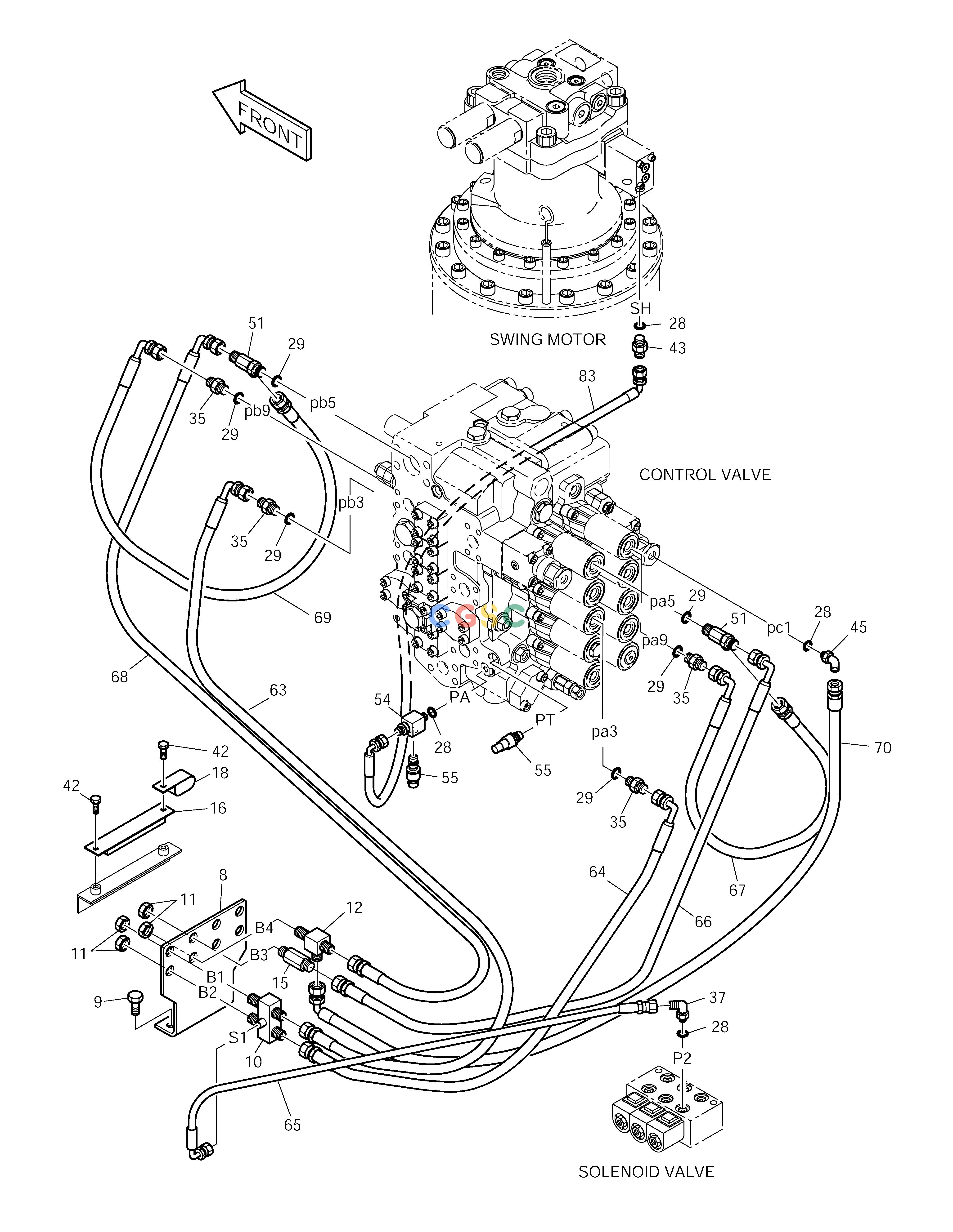 斗山零件查询PILOT PIPING(3) SOLAR 225LC-V Doosan parts catalog online