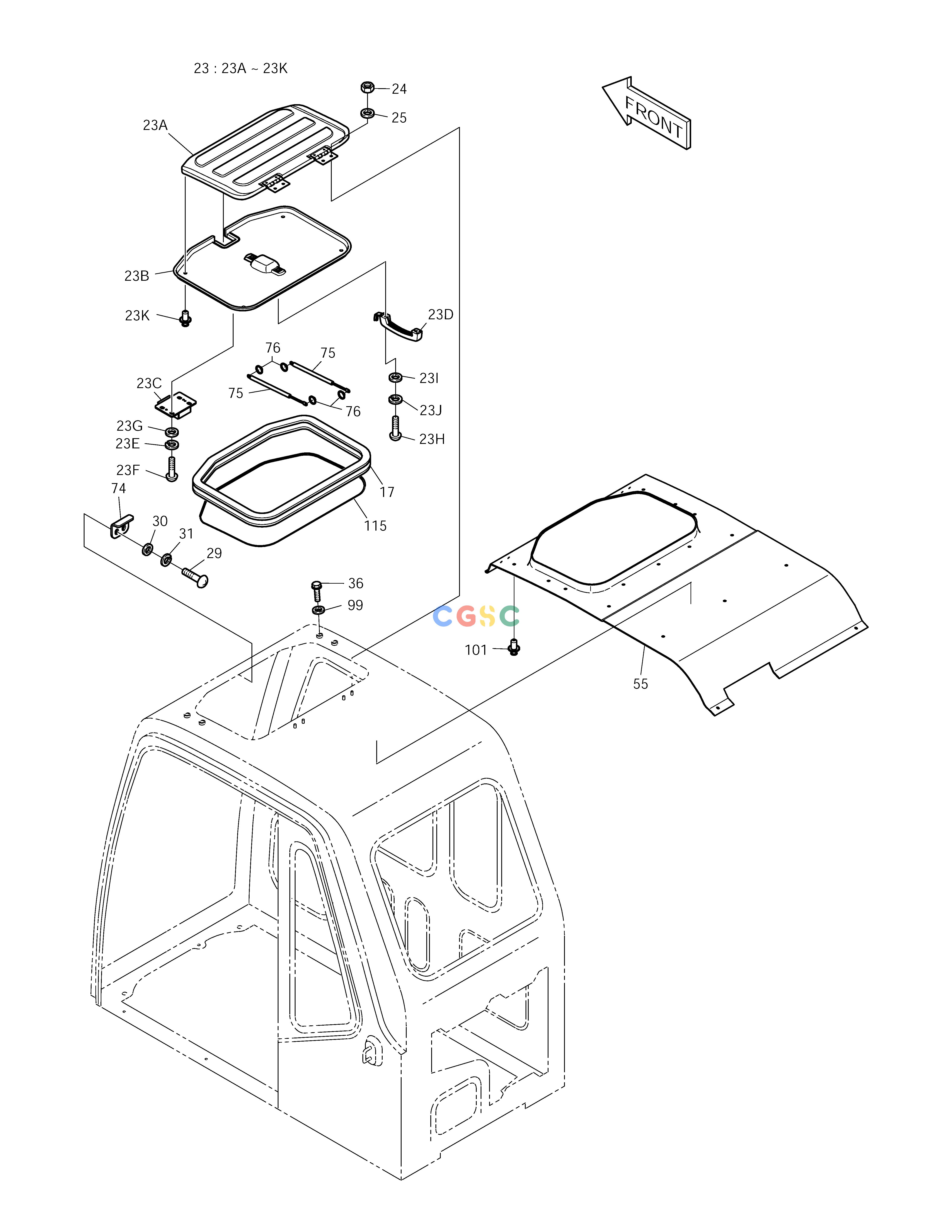 斗山零件查询CABIN(4) SOLAR 225LC-V Doosan parts catalog online