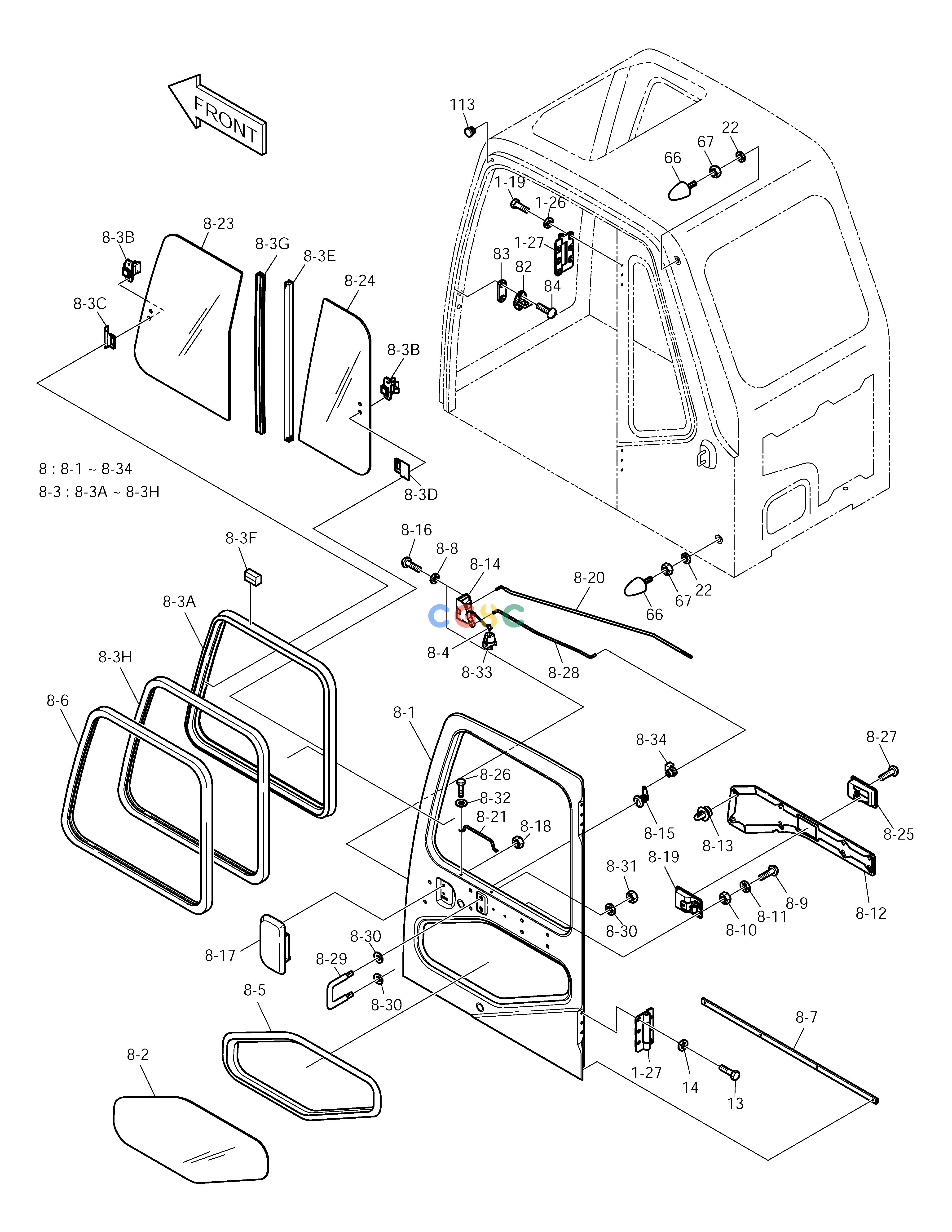 斗山零件查询CABIN(5) SOLAR 225LC-V Doosan parts catalog online