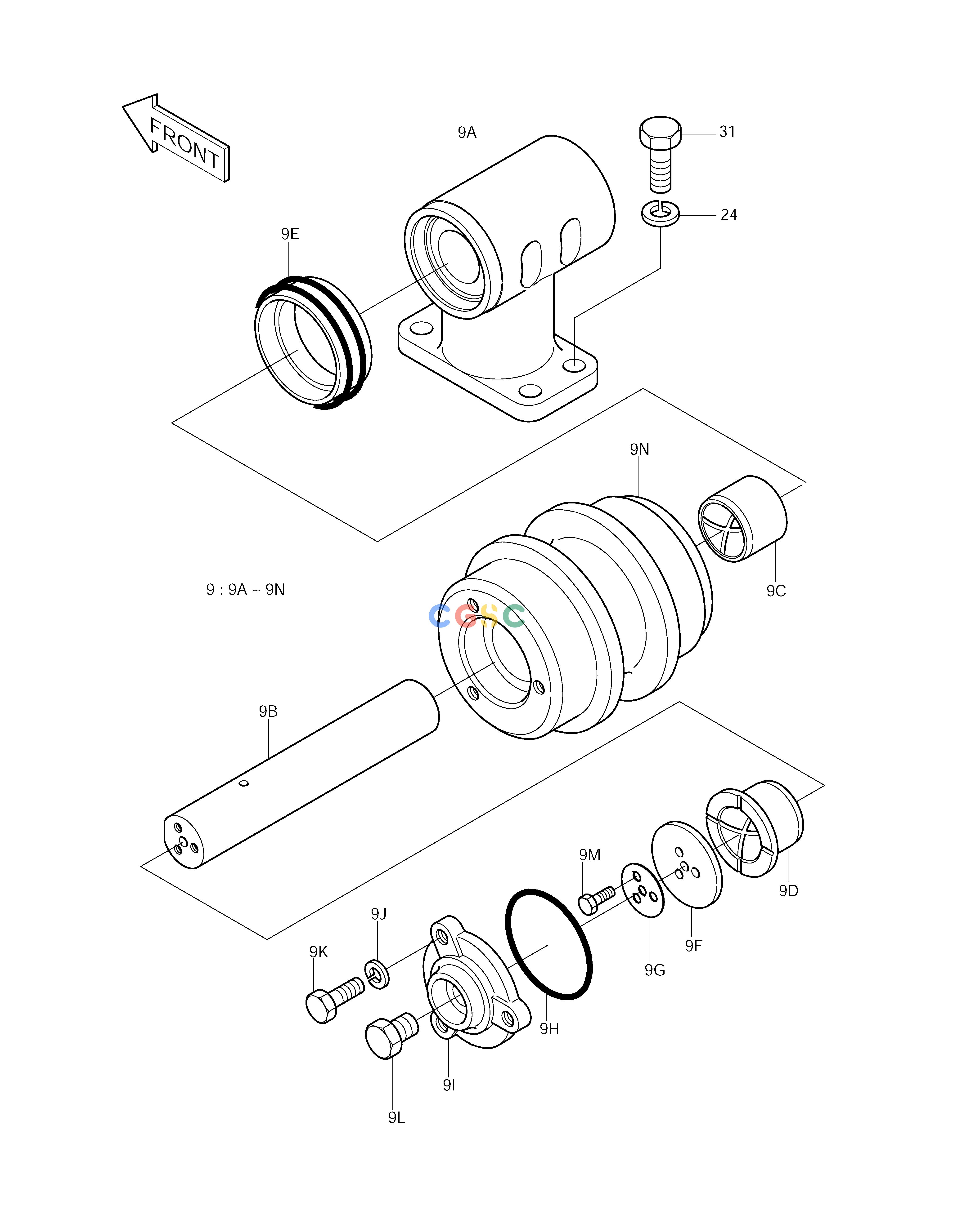 斗山零件查询UPPER ROLLER SOLAR 225LC-V Doosan parts catalog online