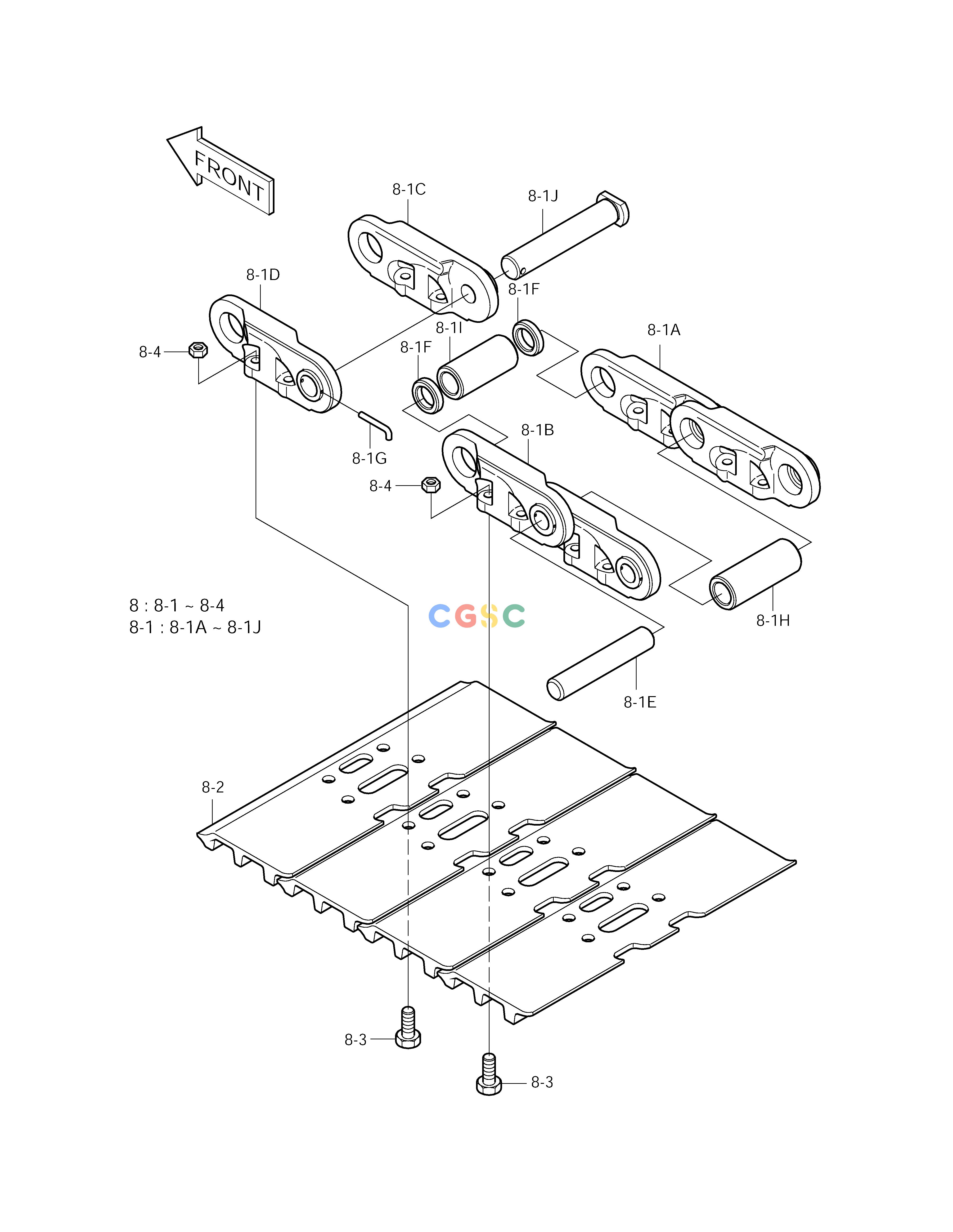 斗山零件查询TRACK SHOE ASS'Y-600G SOLAR 225LC-V Doosan parts catalog online