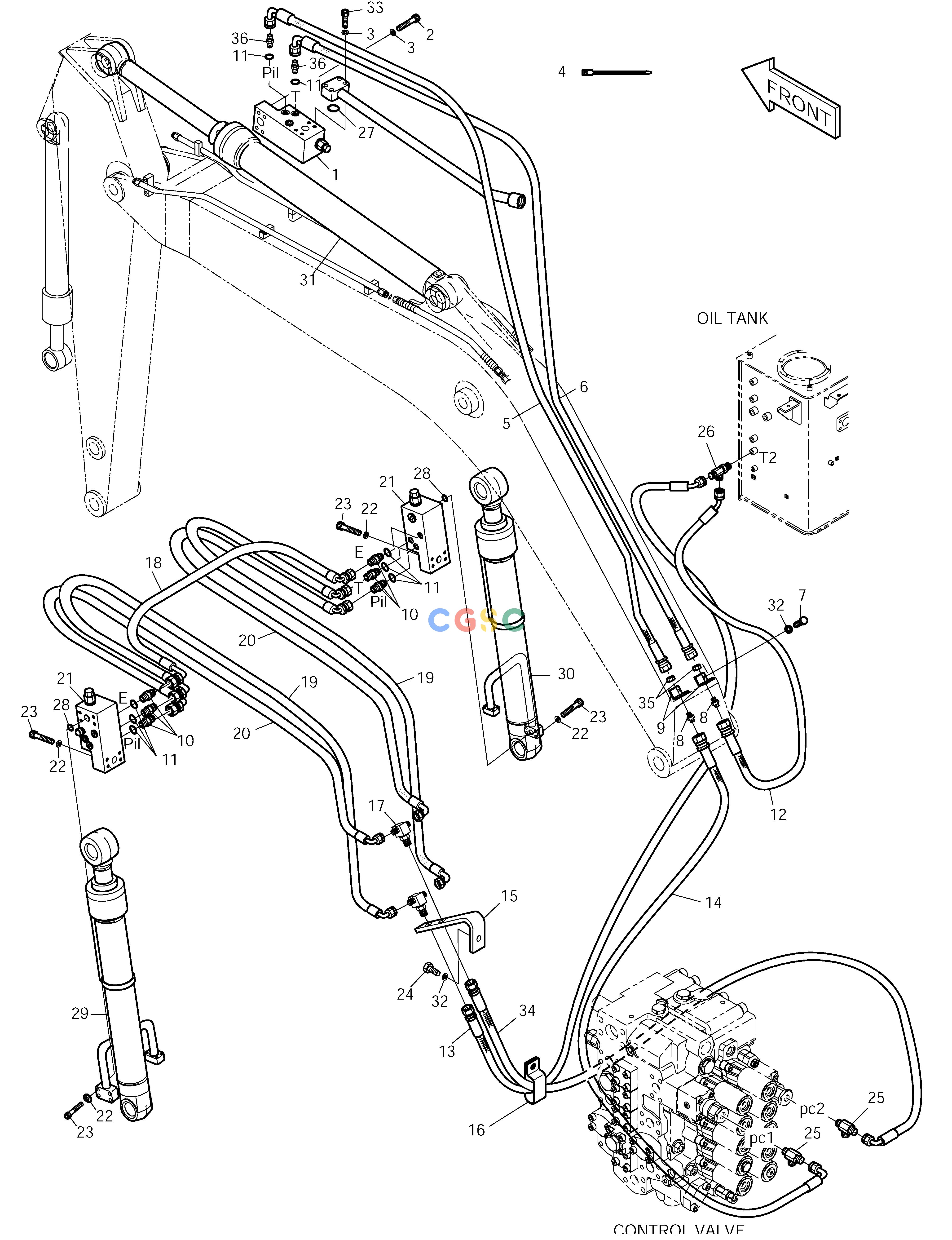 斗山零件查询LOCK VALVE PIPING-BOOM 5.7m SOLAR 225LC-V Doosan parts catalog online