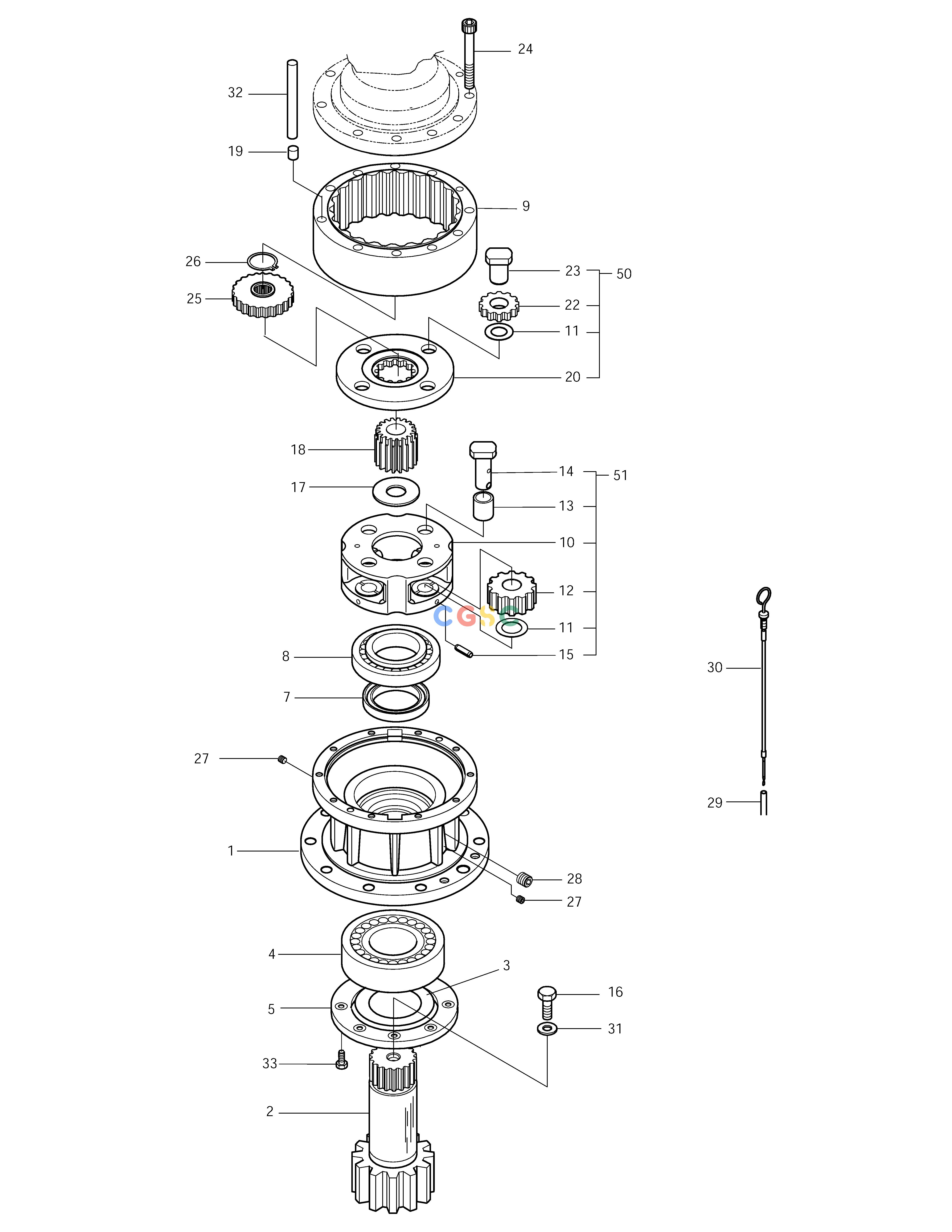 斗山零件查询SWING REDUCTION GEAR SOLAR 225LC-V Doosan parts catalog online