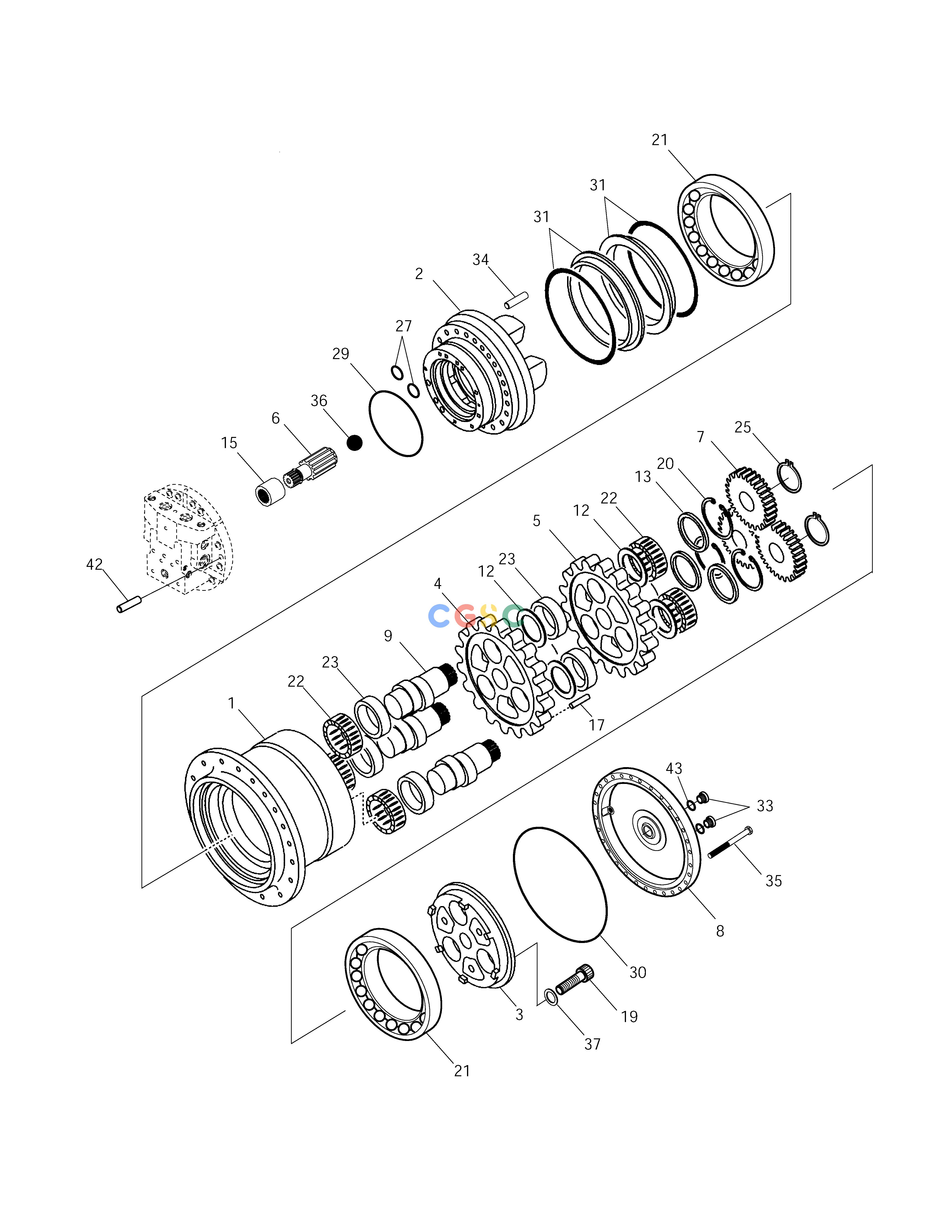 斗山零件查询TRAVEL REDUCTION GEAR SOLAR 225LC-V Doosan parts catalog online