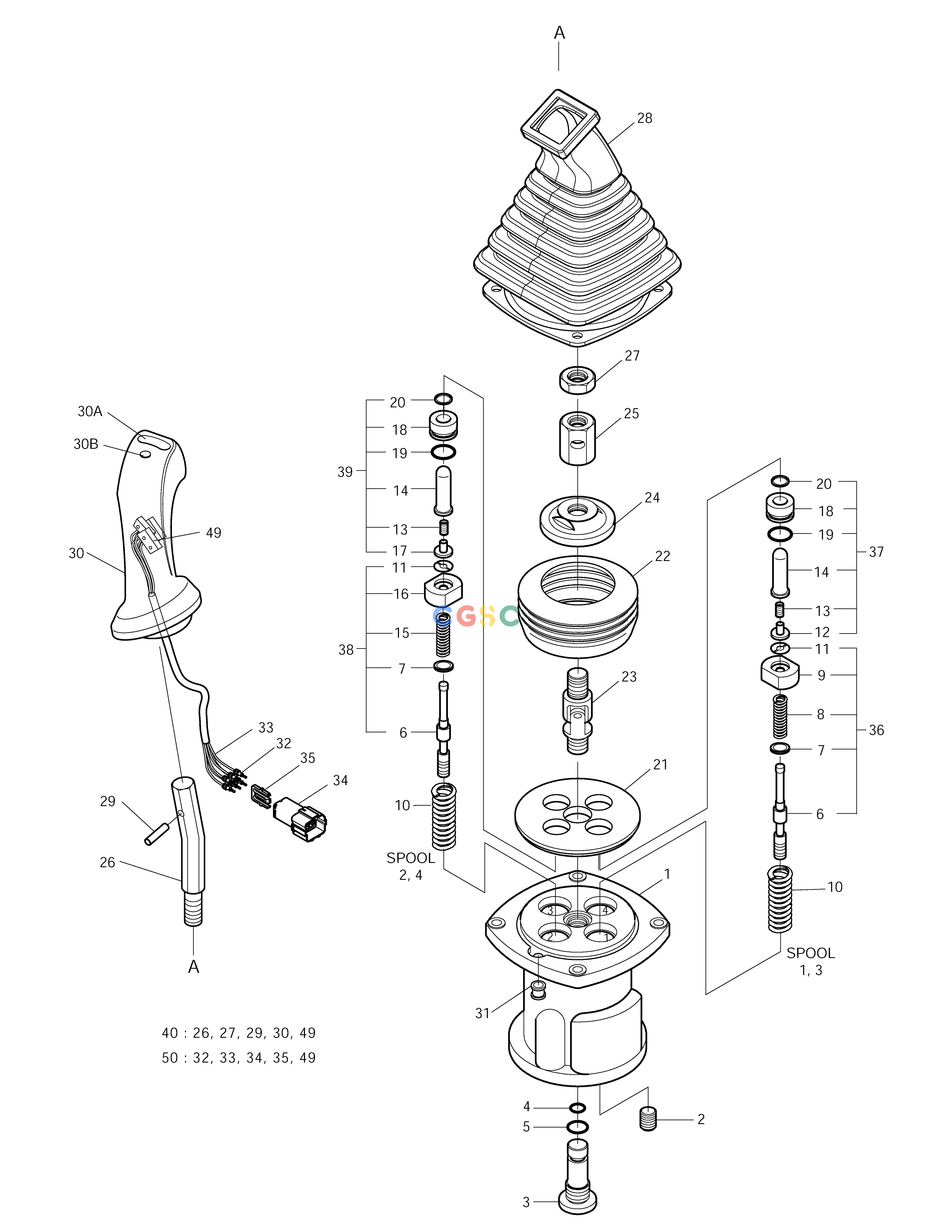 斗山零件查询REMOTE CONTROL VALVE-3 SWITCH SOLAR 225LC-V Doosan parts catalog online