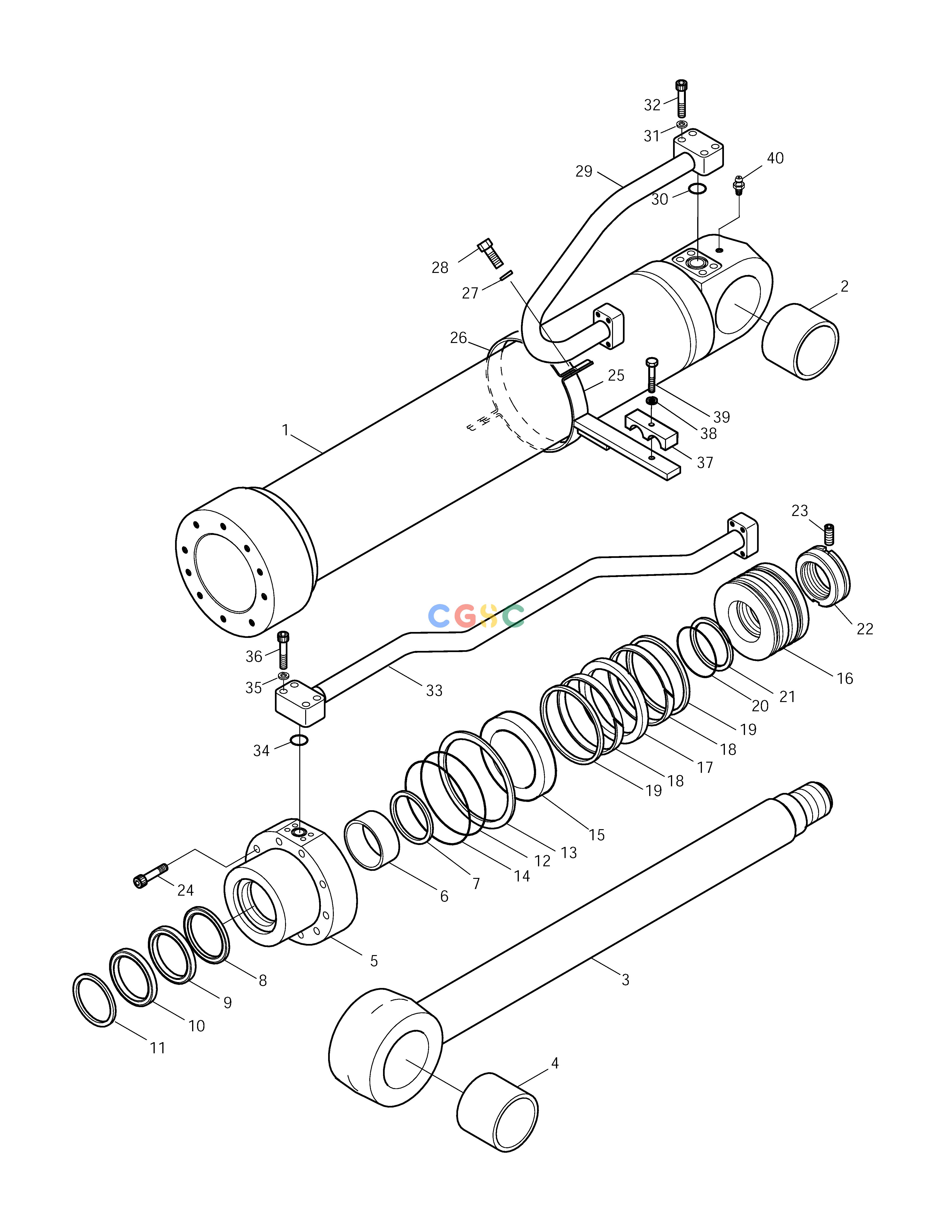 斗山零件查询BOOM CYLINDER-L.H SOLAR 225LC-V Doosan parts catalog online