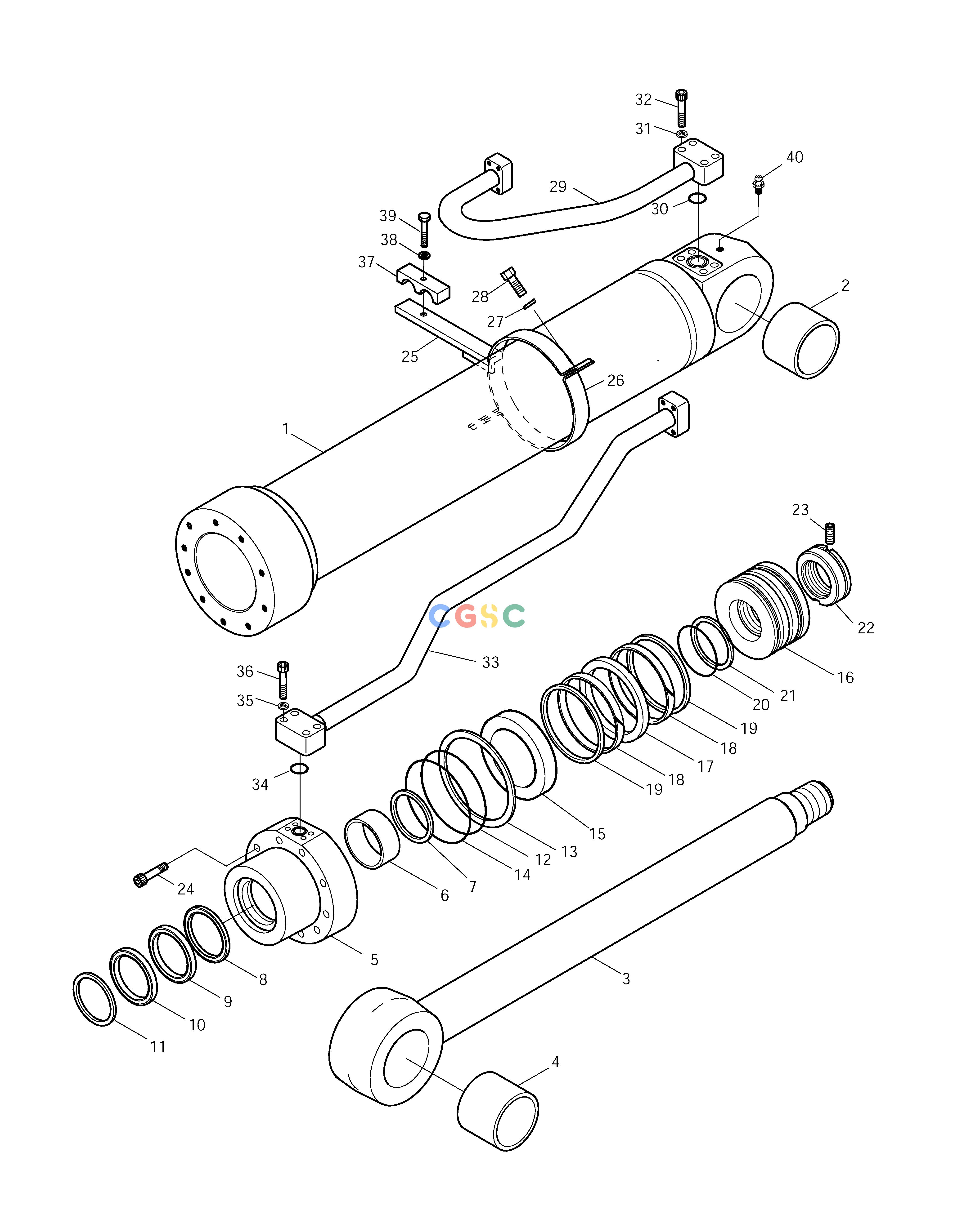 斗山零件查询BOOM CYLINDER-R.H SOLAR 225LC-V Doosan parts catalog online