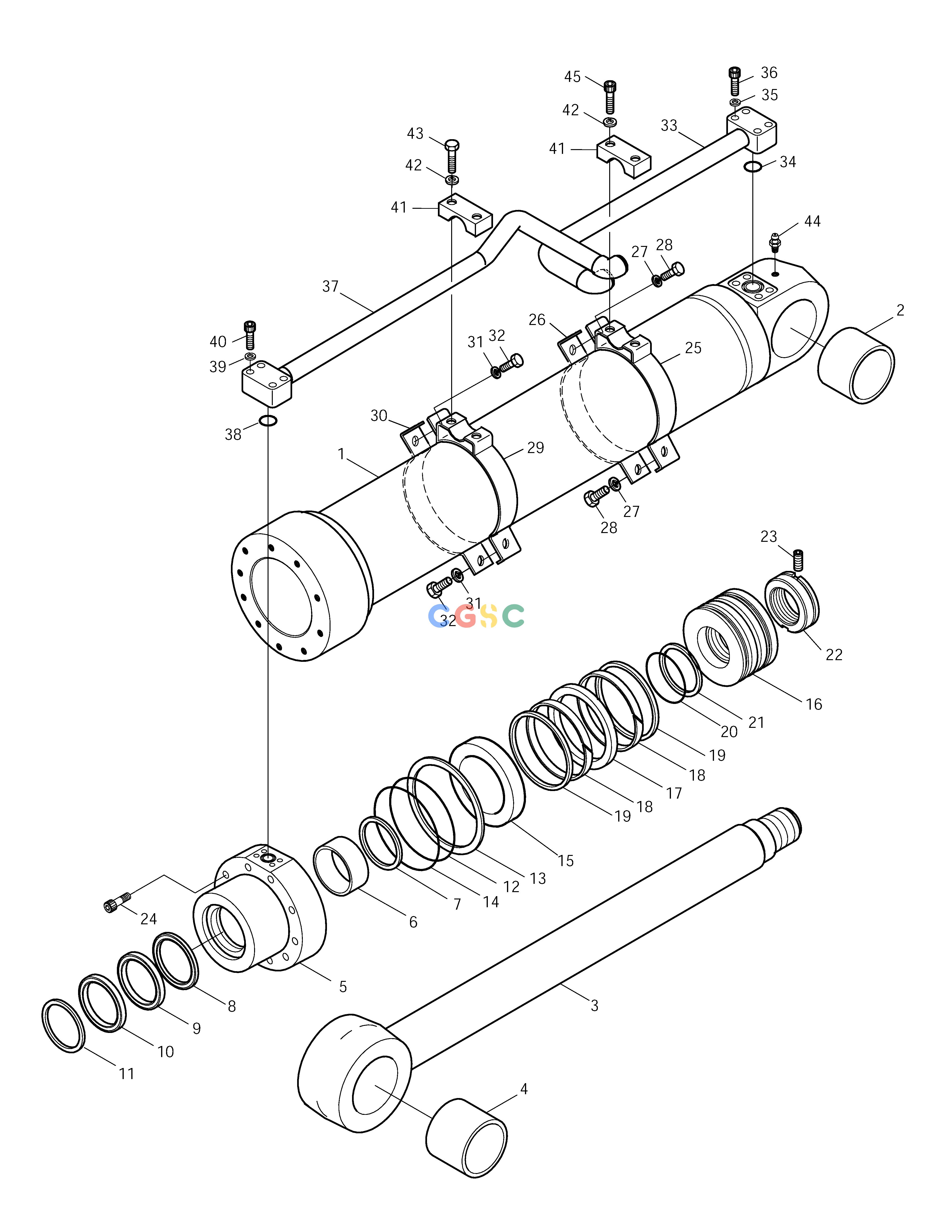 斗山零件查询BOOM CYLINDER(L.H)-ARTI.BOOM SOLAR 225LC-V Doosan parts catalog online