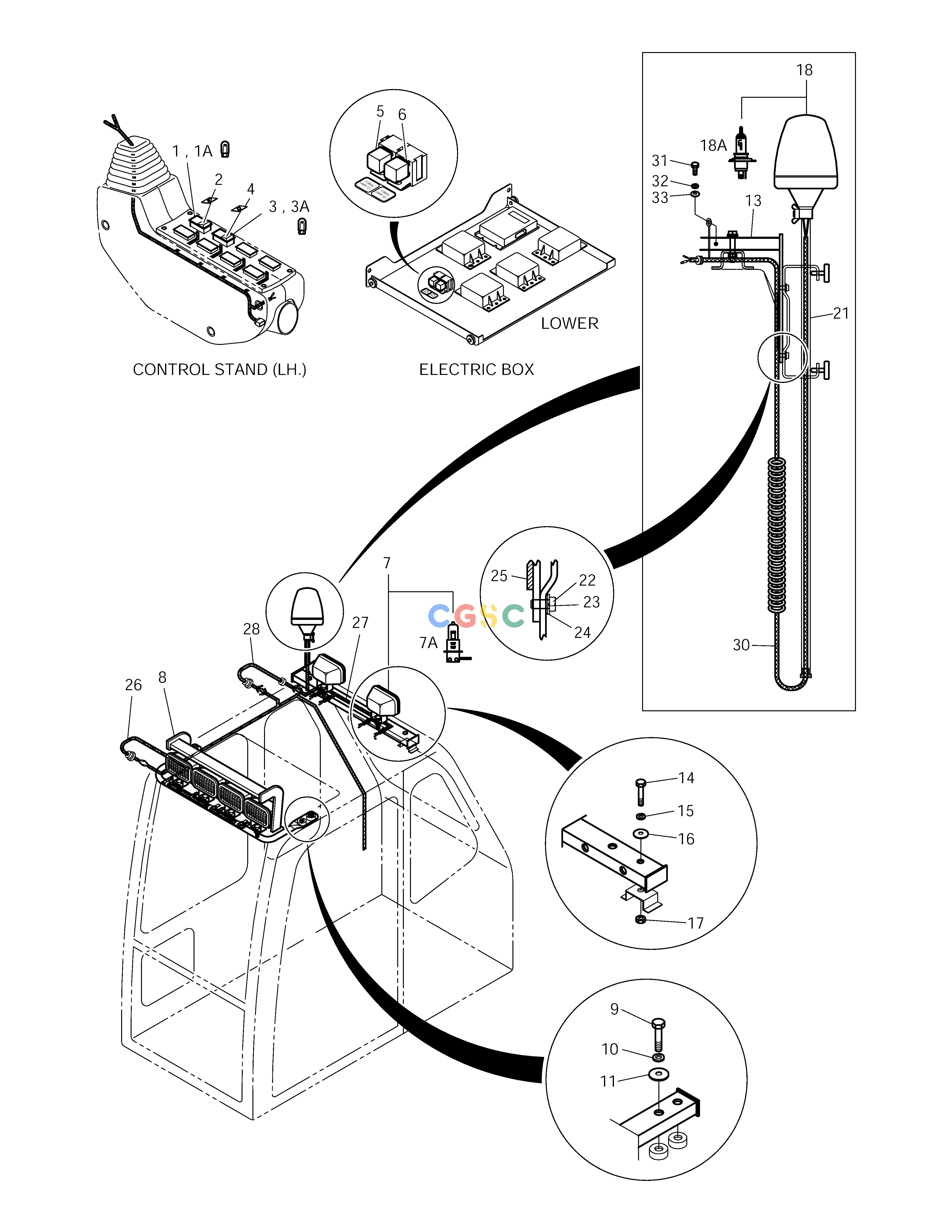 斗山零件查询6-LAMP & TELESCOPIC BEACON SOLAR 225LC-V Doosan parts catalog online