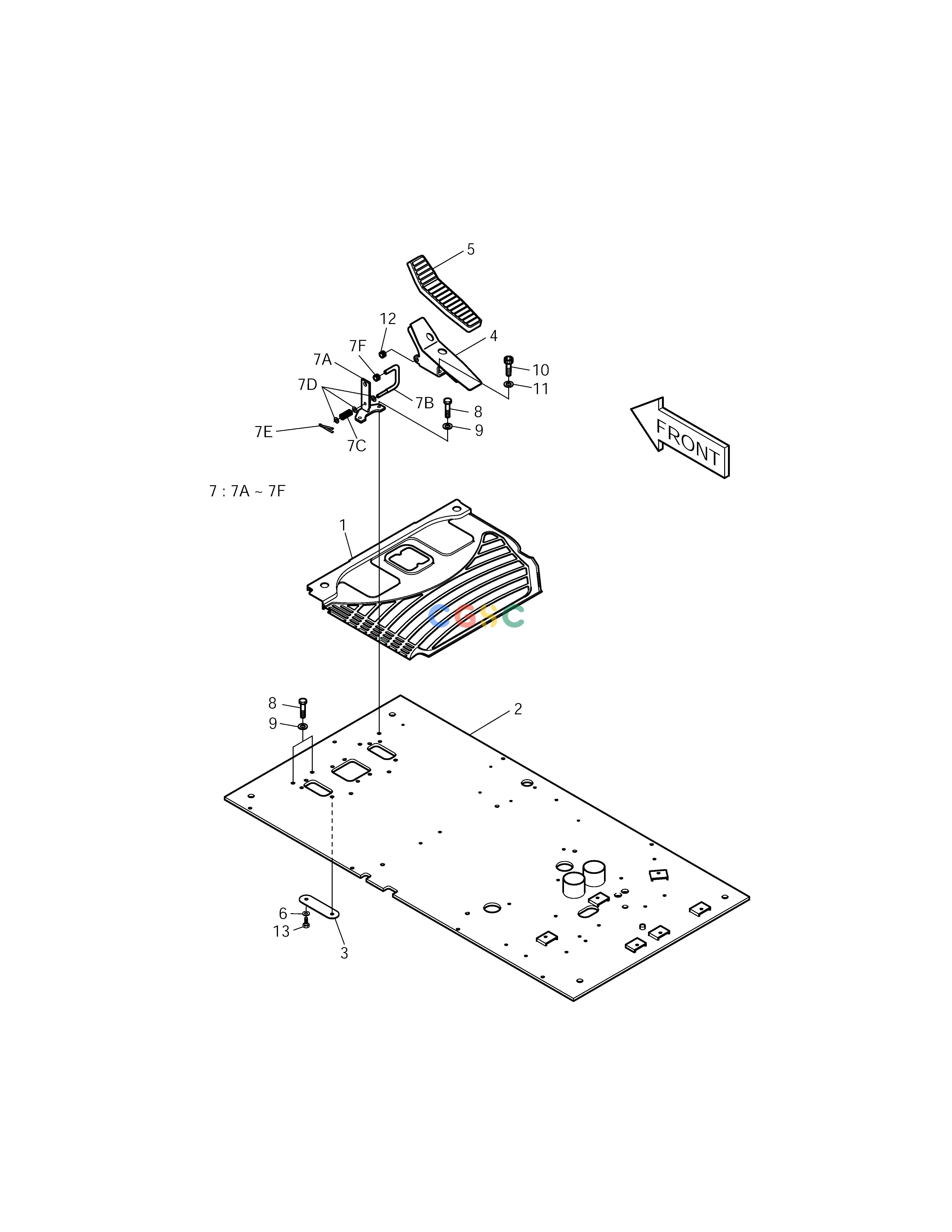 斗山零件查询FLOOR PLATE-TILTING SOLAR 225LC-V Doosan parts catalog online
