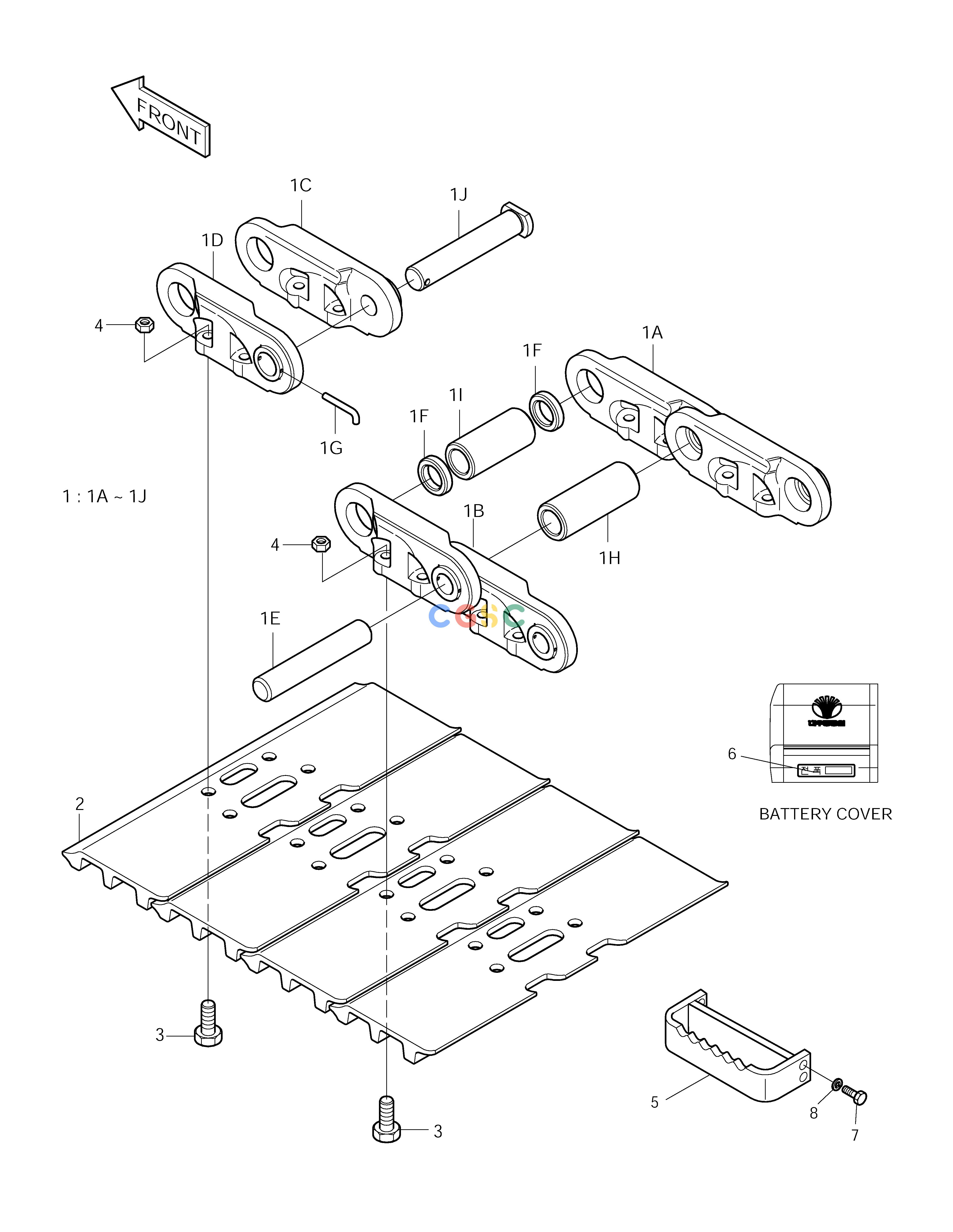 斗山零件查询TRACK SHOE ASS'Y-700G-DHIM SOLAR 225LC-V Doosan parts catalog online