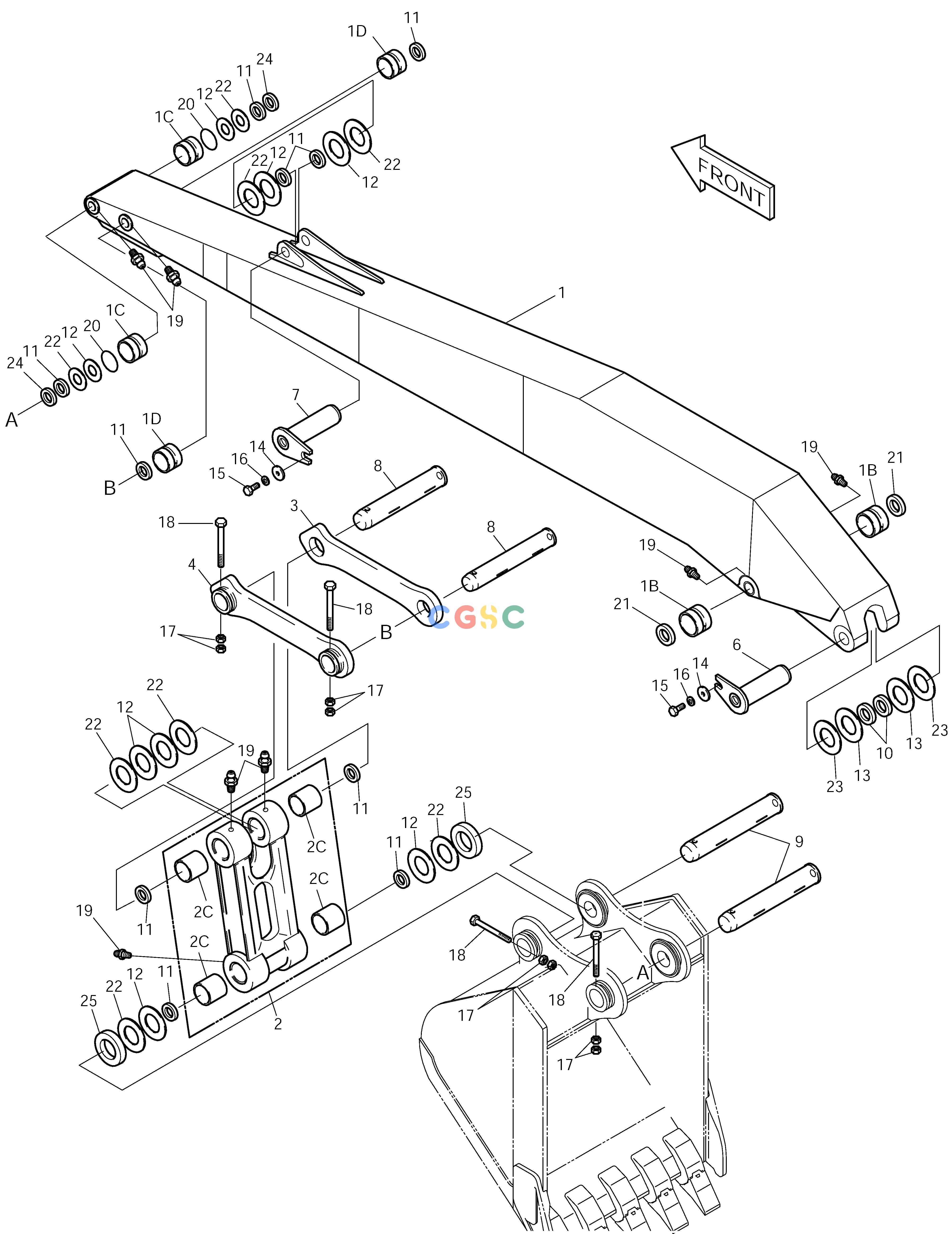 斗山零件查询ARM-6.2m - SUPER LONG FRONT SOLAR 225LC-V Doosan parts catalog online