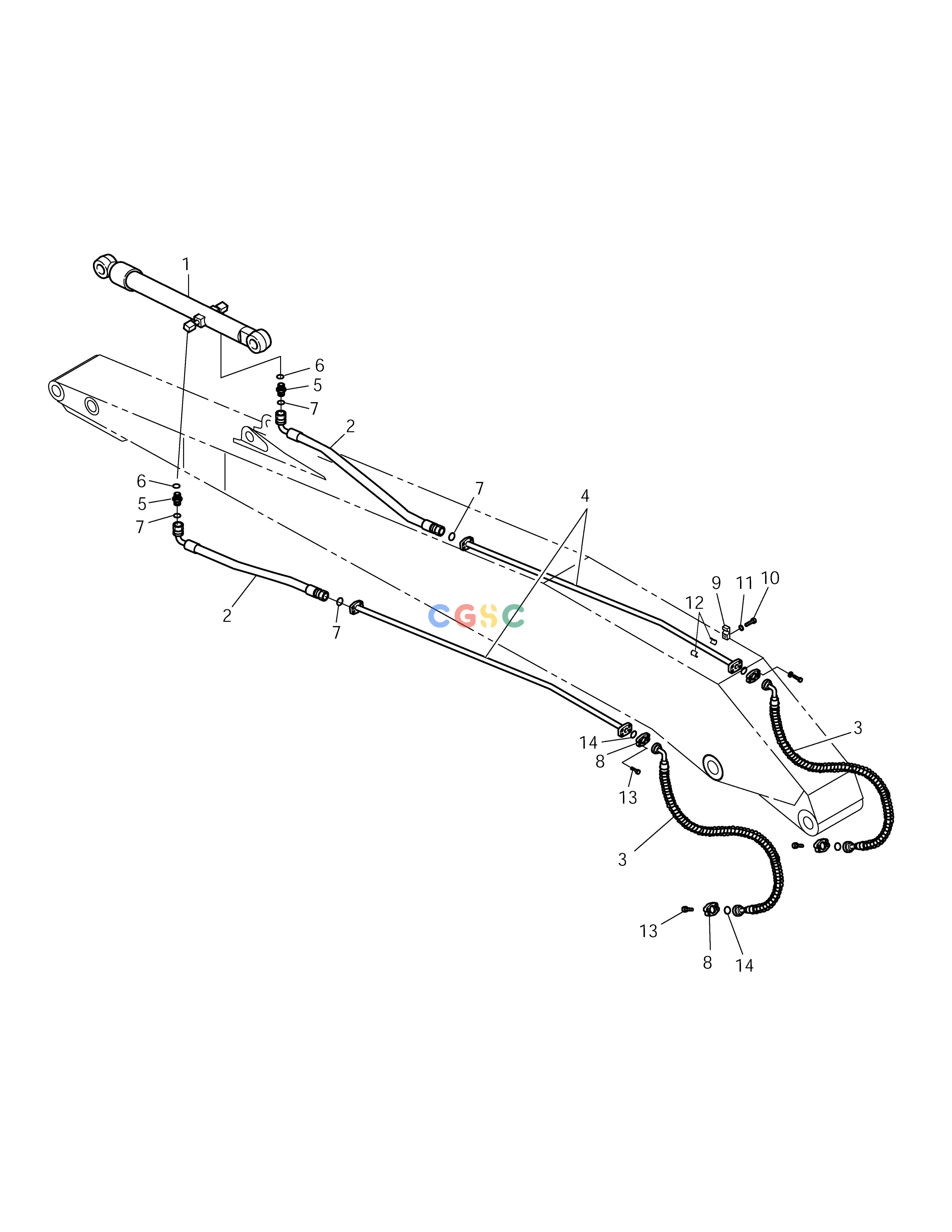 斗山零件查询ARM PIPING-ARM 6.2m SOLAR 225LC-V Doosan parts catalog online