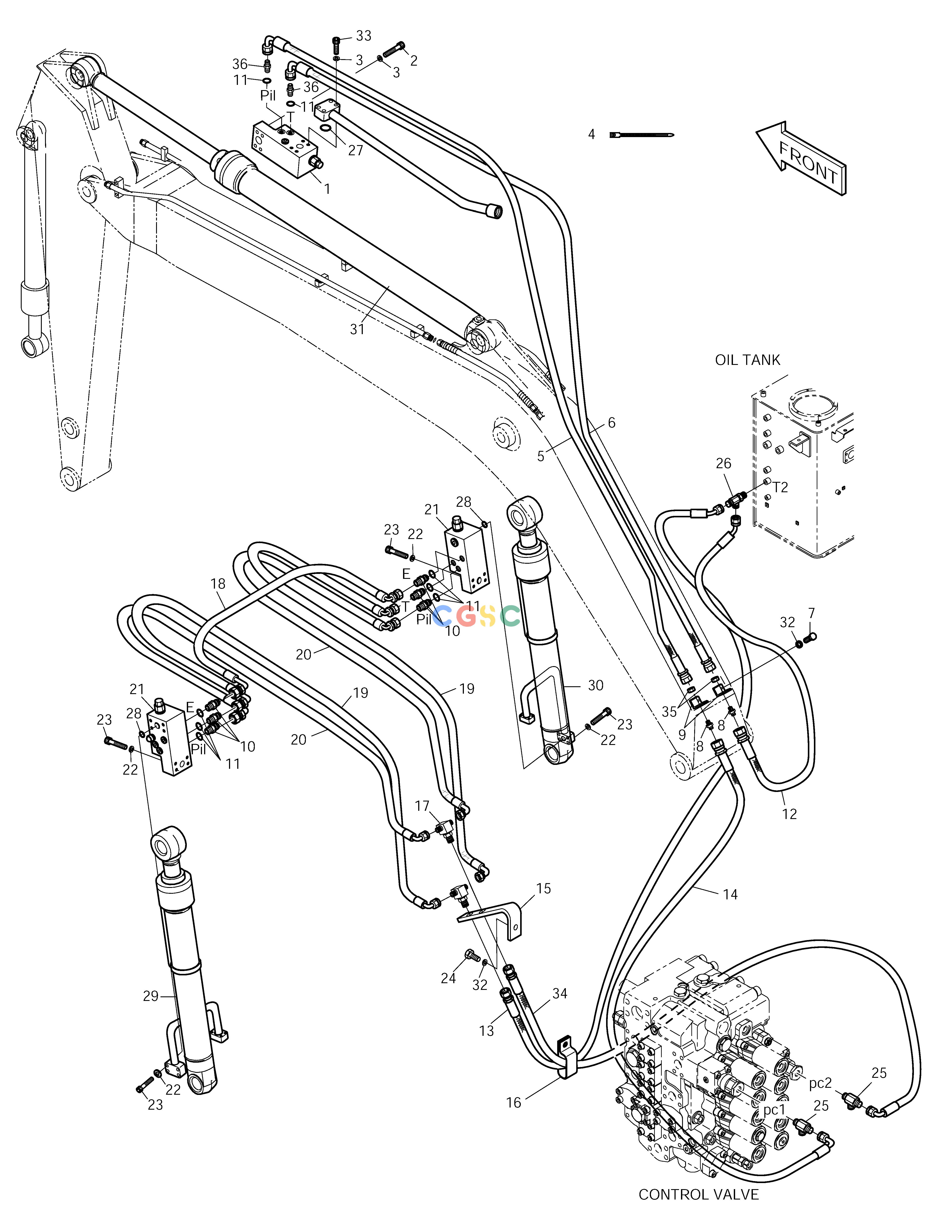 斗山零件查询FRONT PIPING - DHIM L.V. - 8.5m SOLAR 225LC-V Doosan parts catalog online