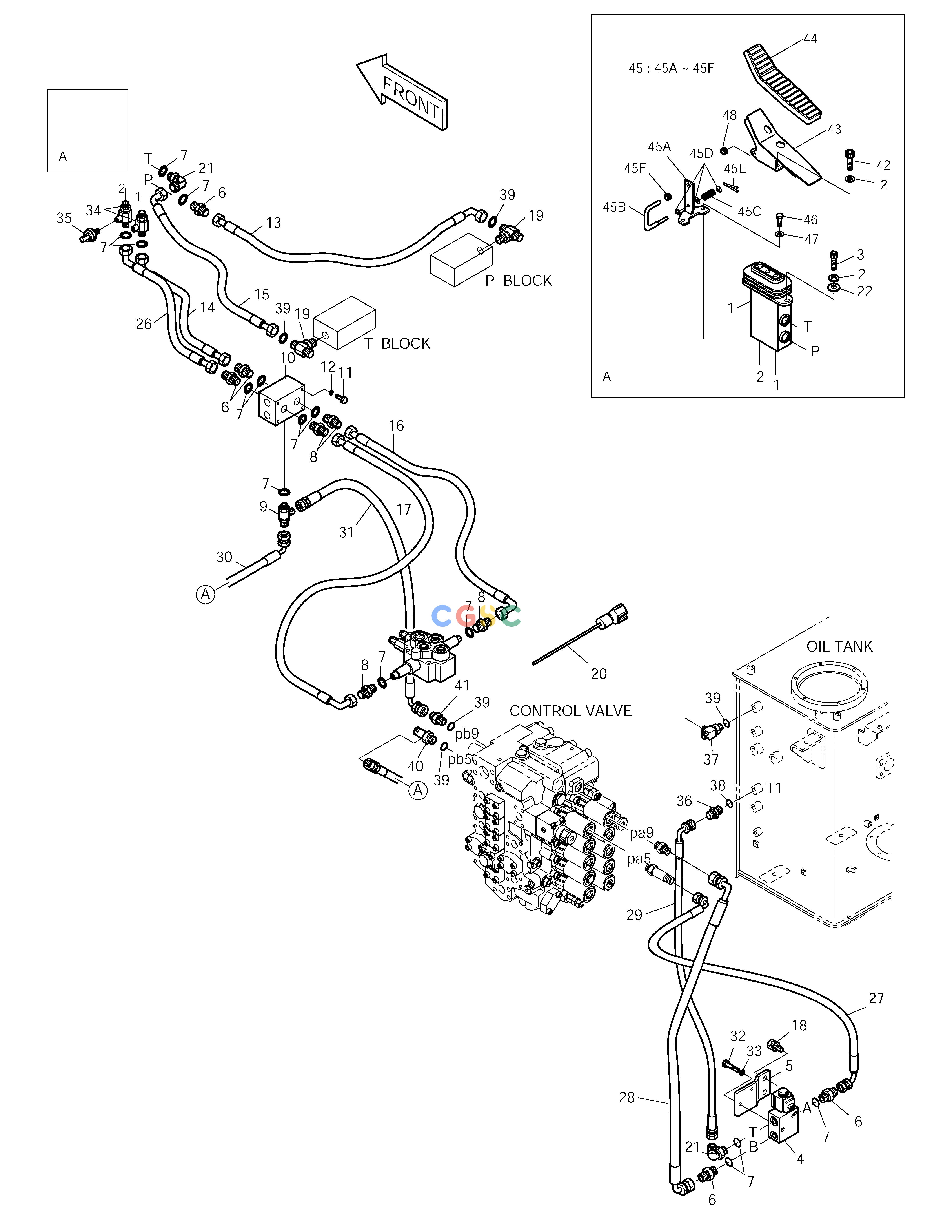 斗山零件查询PILOT PIPING-ARTI.BOOM SOLAR 225LC-V Doosan parts catalog online