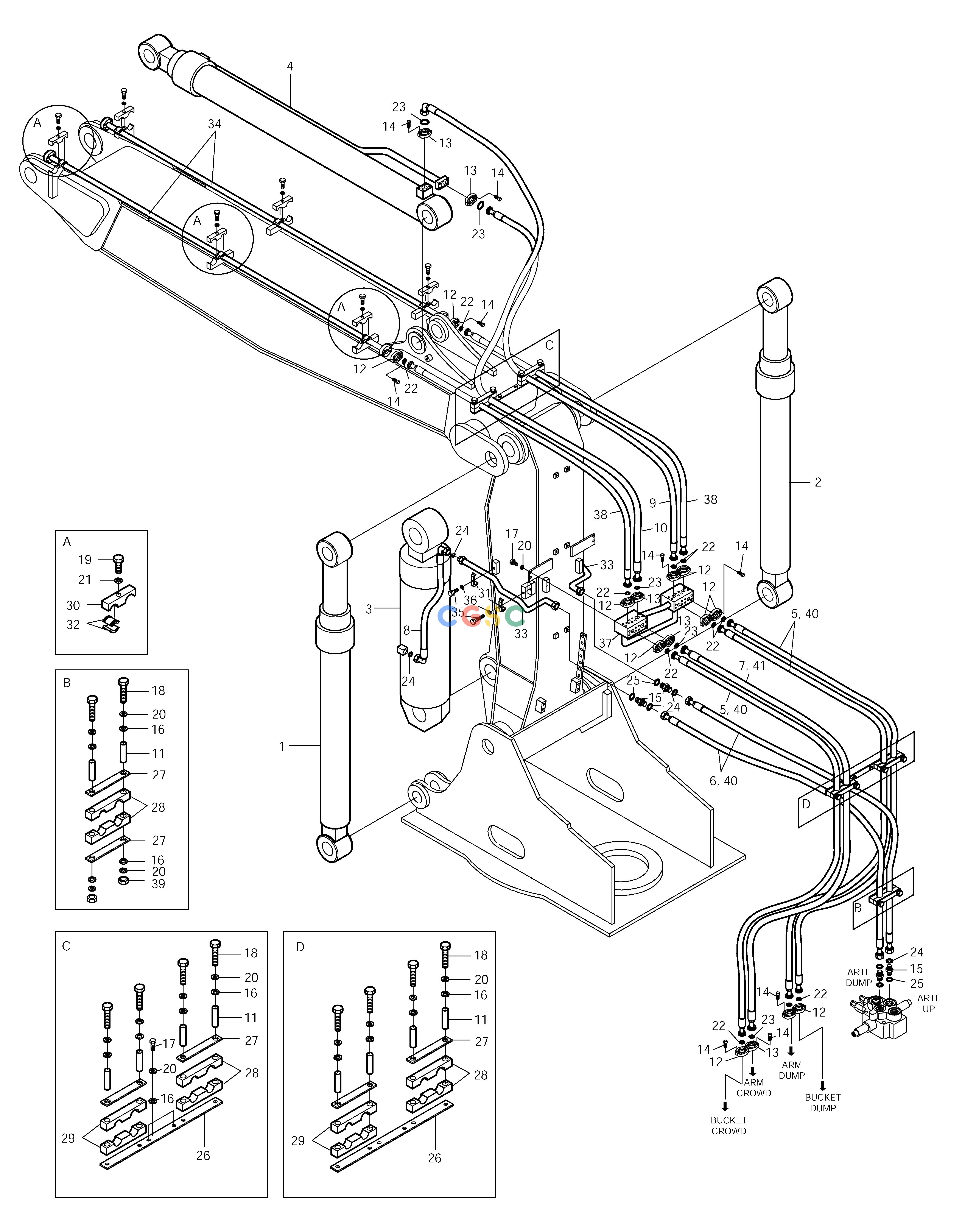 斗山零件查询FRONT PIPING-ARTI.BOOM SOLAR 225LC-V Doosan parts catalog online
