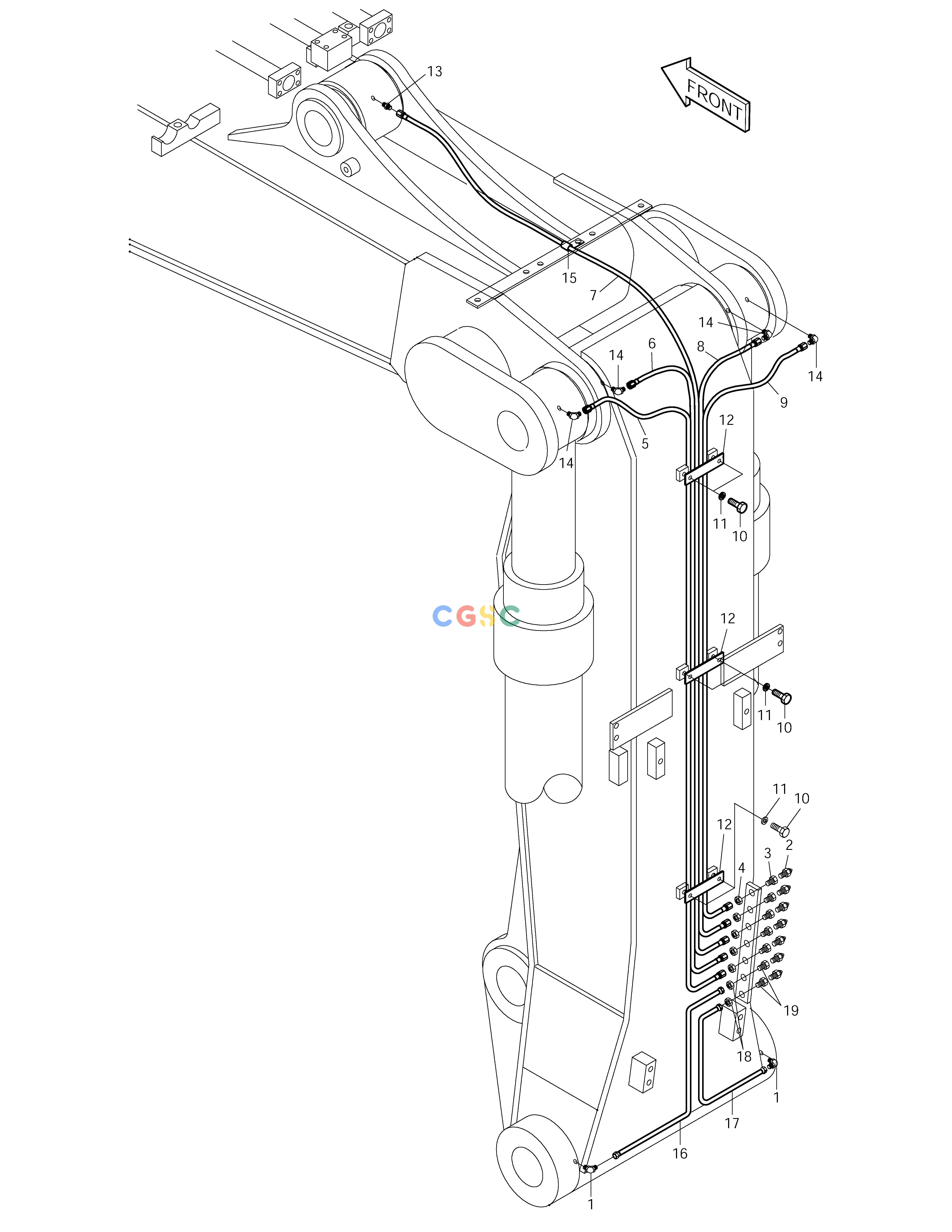 斗山零件查询FRONT LUBRICATION PIPING-ARTI.BOOM SOLAR 225LC-V Doosan parts catalog online