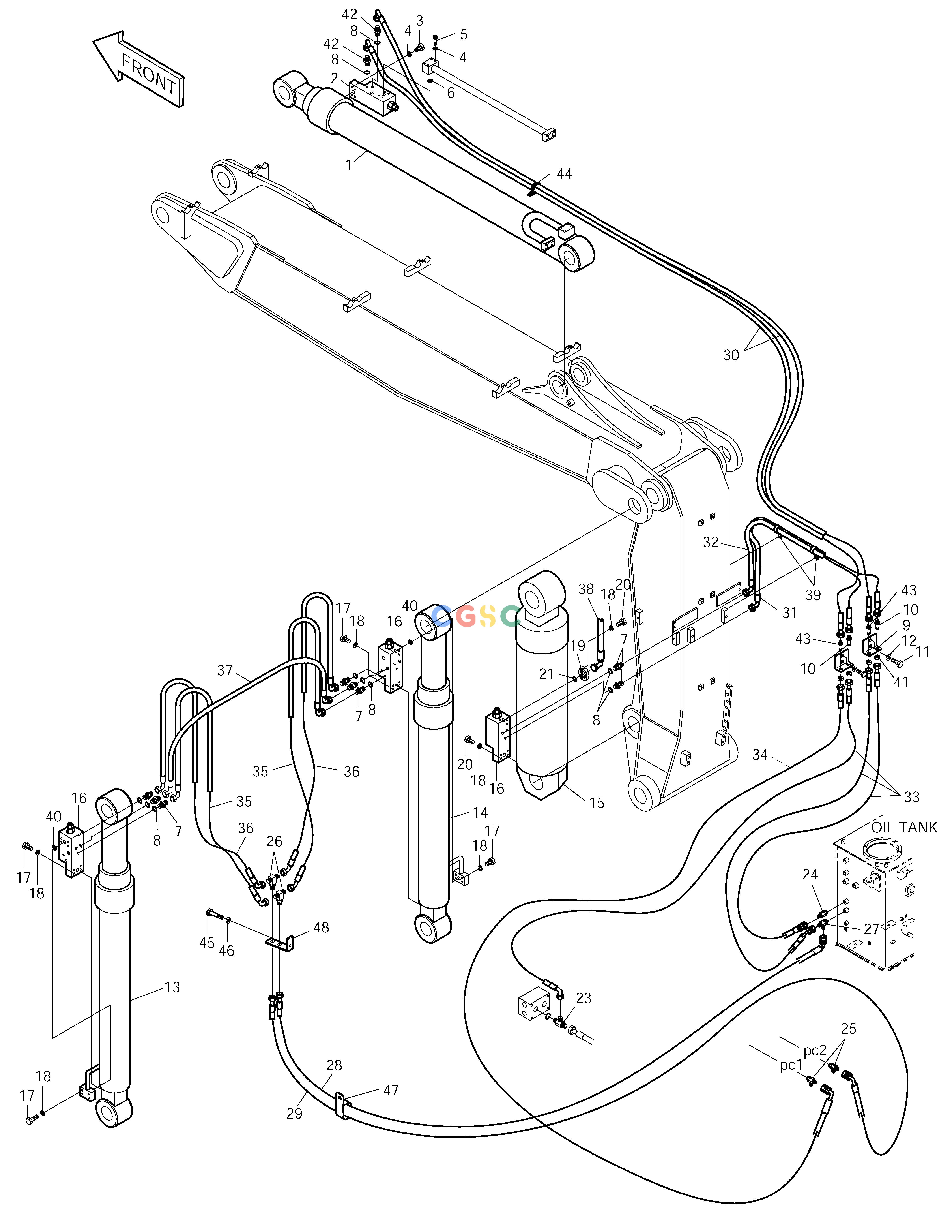 斗山零件查询LOCK VALVE PIPING-ARTI.BOOM SOLAR 225LC-V Doosan parts catalog online