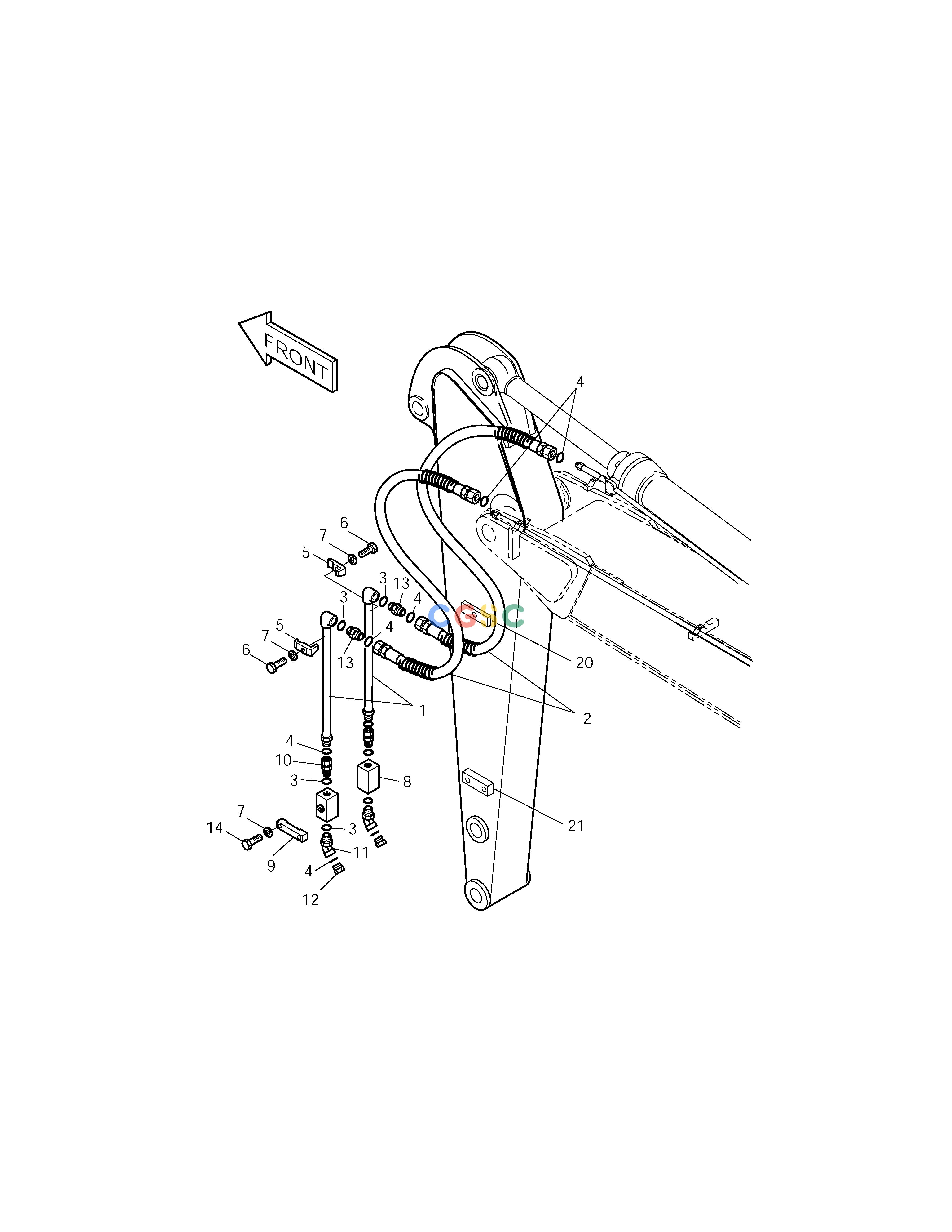 斗山零件查询ARM PIPING-ARM 2.0m 1 & 2 WAY(ARTI.BOOM) SOLAR 225LC-V Doosan parts catalog online