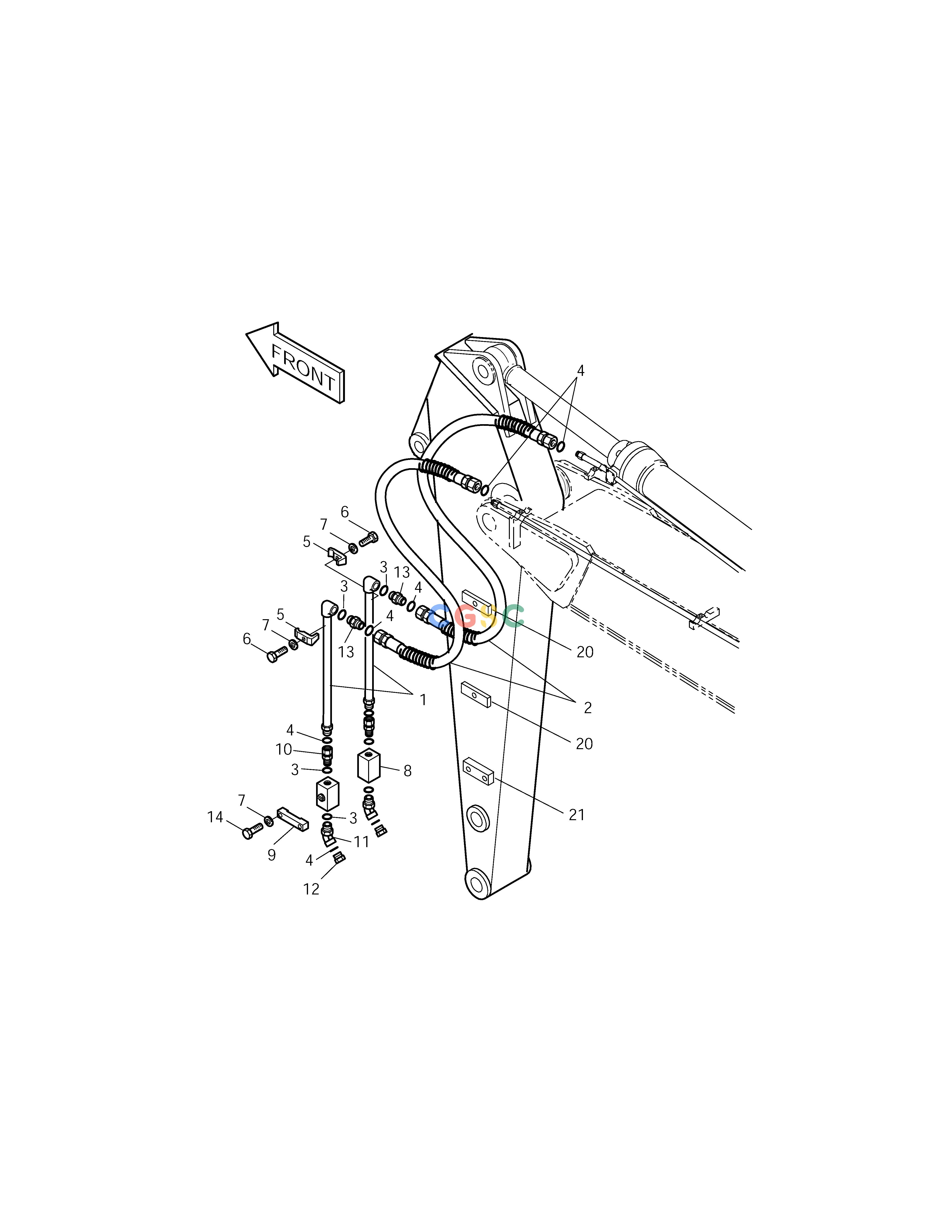 斗山零件查询ARM PIPING-ARM 2.9m 1 & 2 WAY(ARTI.BOOM) SOLAR 225LC-V Doosan parts catalog online