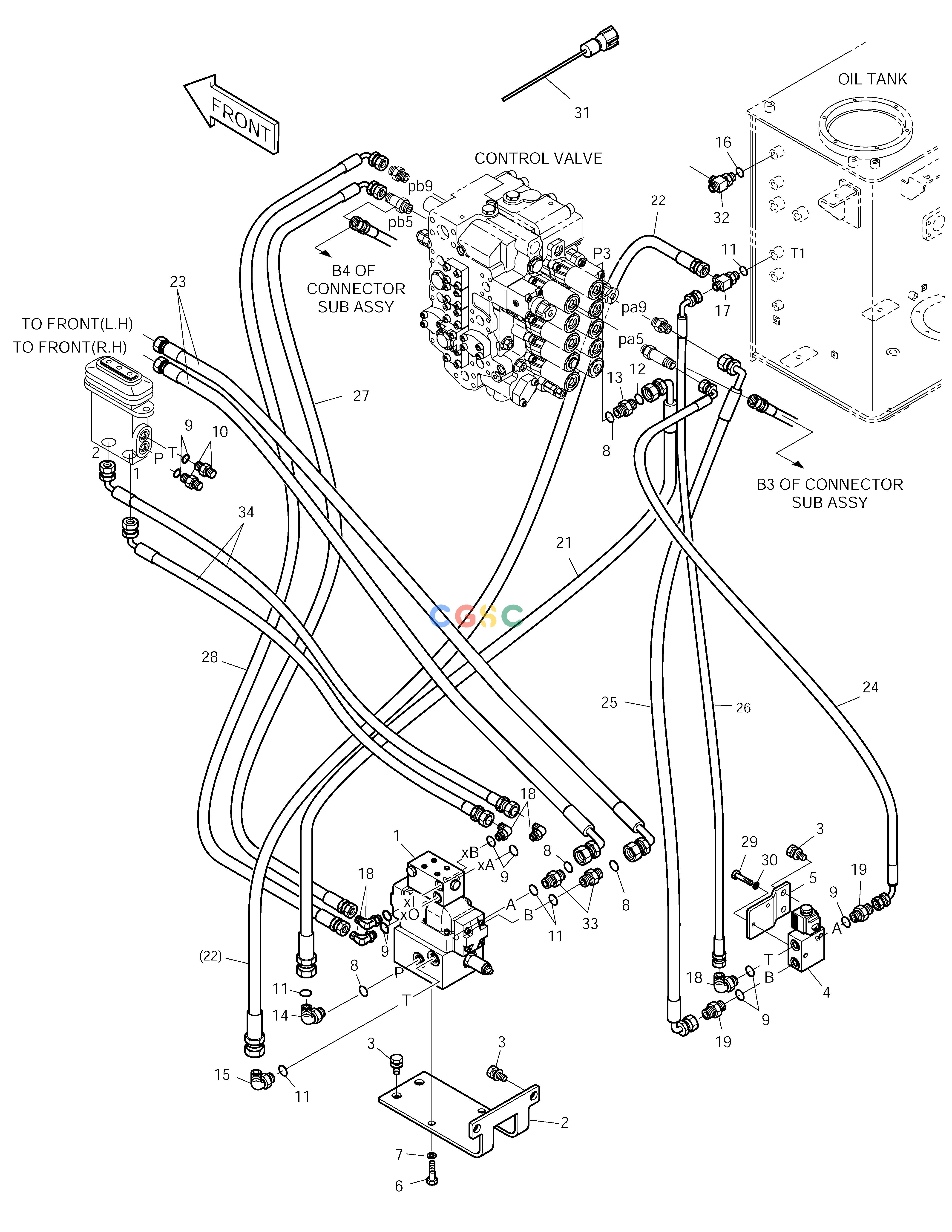 斗山零件查询MAIN PIPING-ROTATING & TILTING SOLAR 225LC-V Doosan parts catalog online