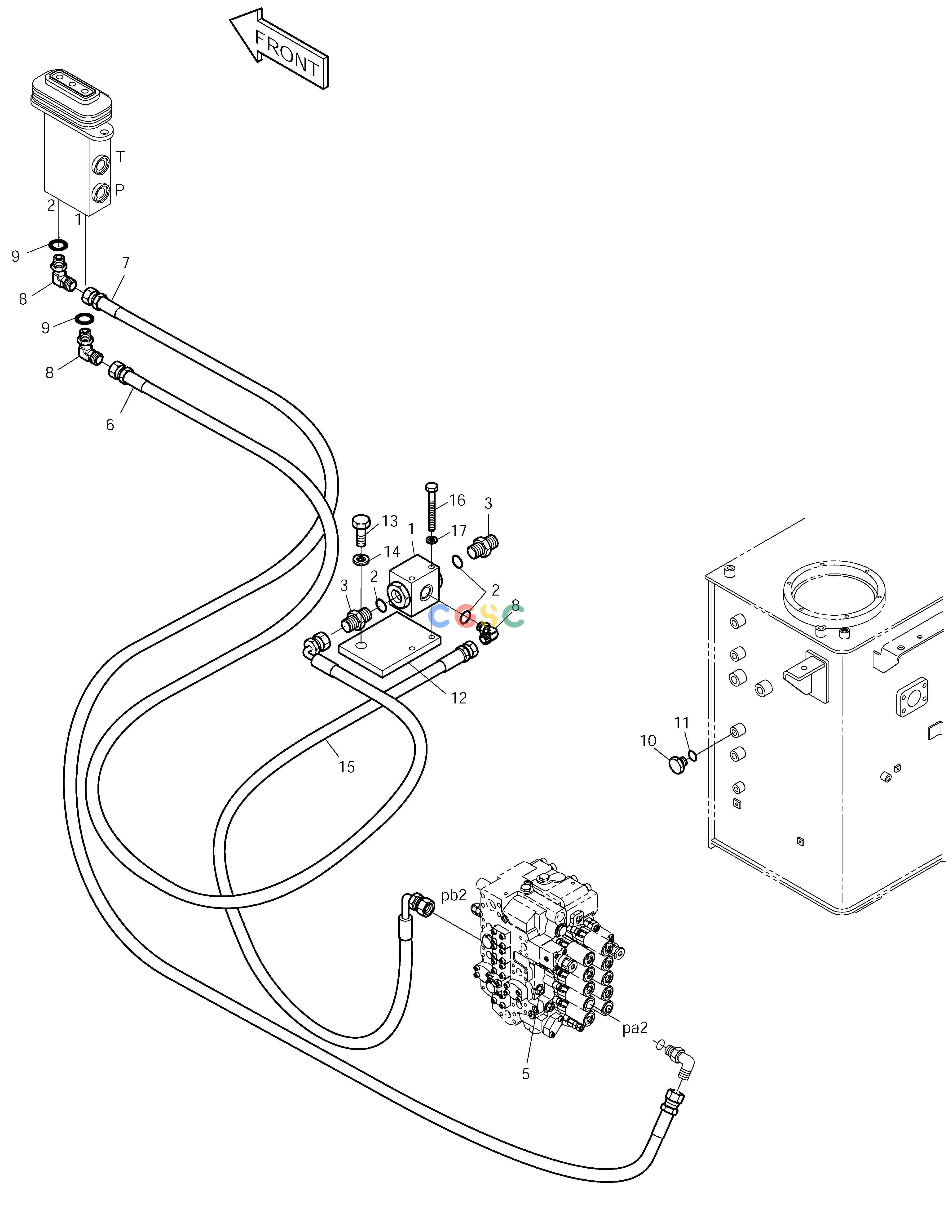 斗山零件查询PILOT PIPING-P3C SOLAR 225LC-V Doosan parts catalog online