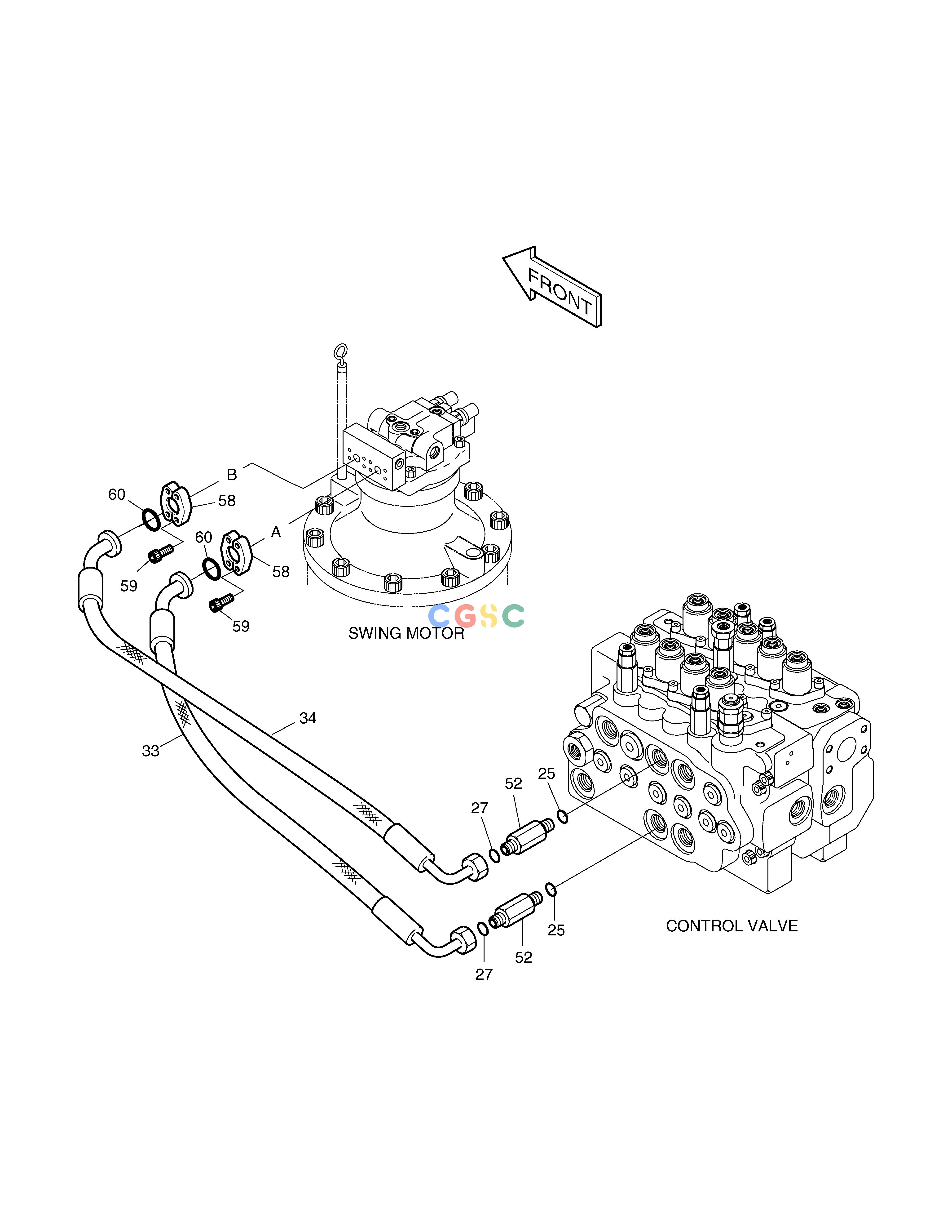 斗山零件查询MAIN PIPING(2)-SWING MOTOR SOLAR 140LC-V Doosan parts catalog online