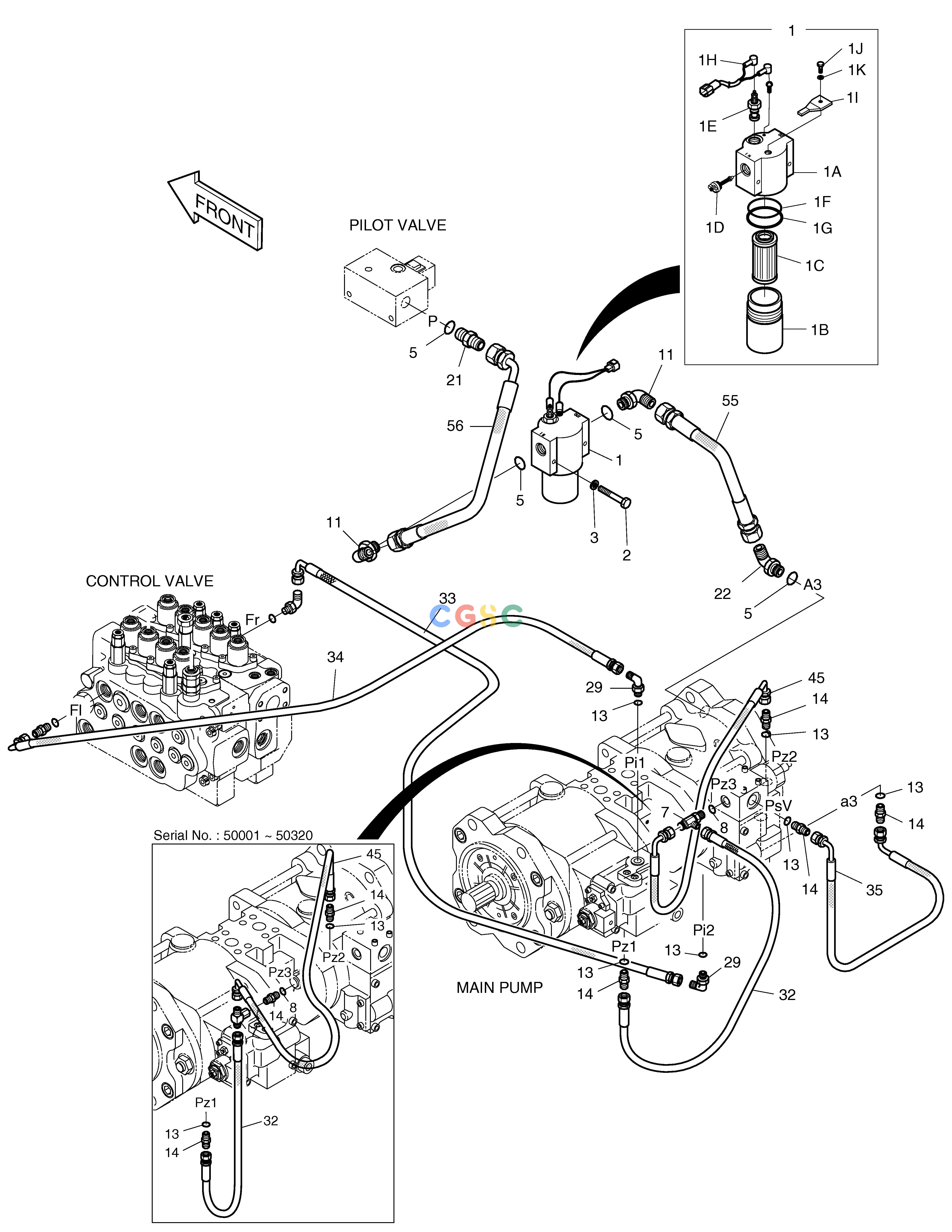 斗山零件查询PILOT PIPING(1) SOLAR 140LC-V Doosan parts catalog online