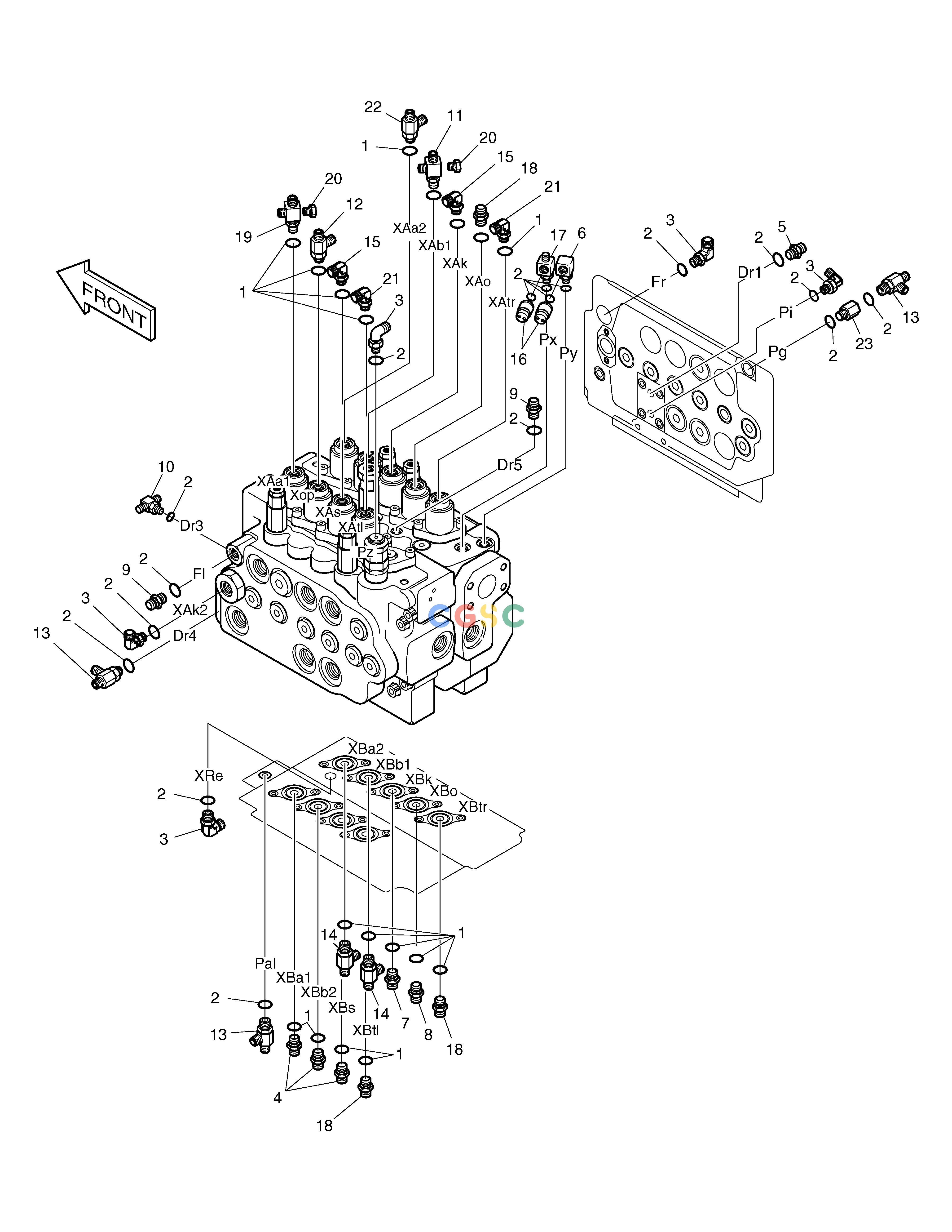 斗山零件查询PILOT PIPING-CONTROL VALVE SUB. SOLAR 140LC-V Doosan parts catalog online