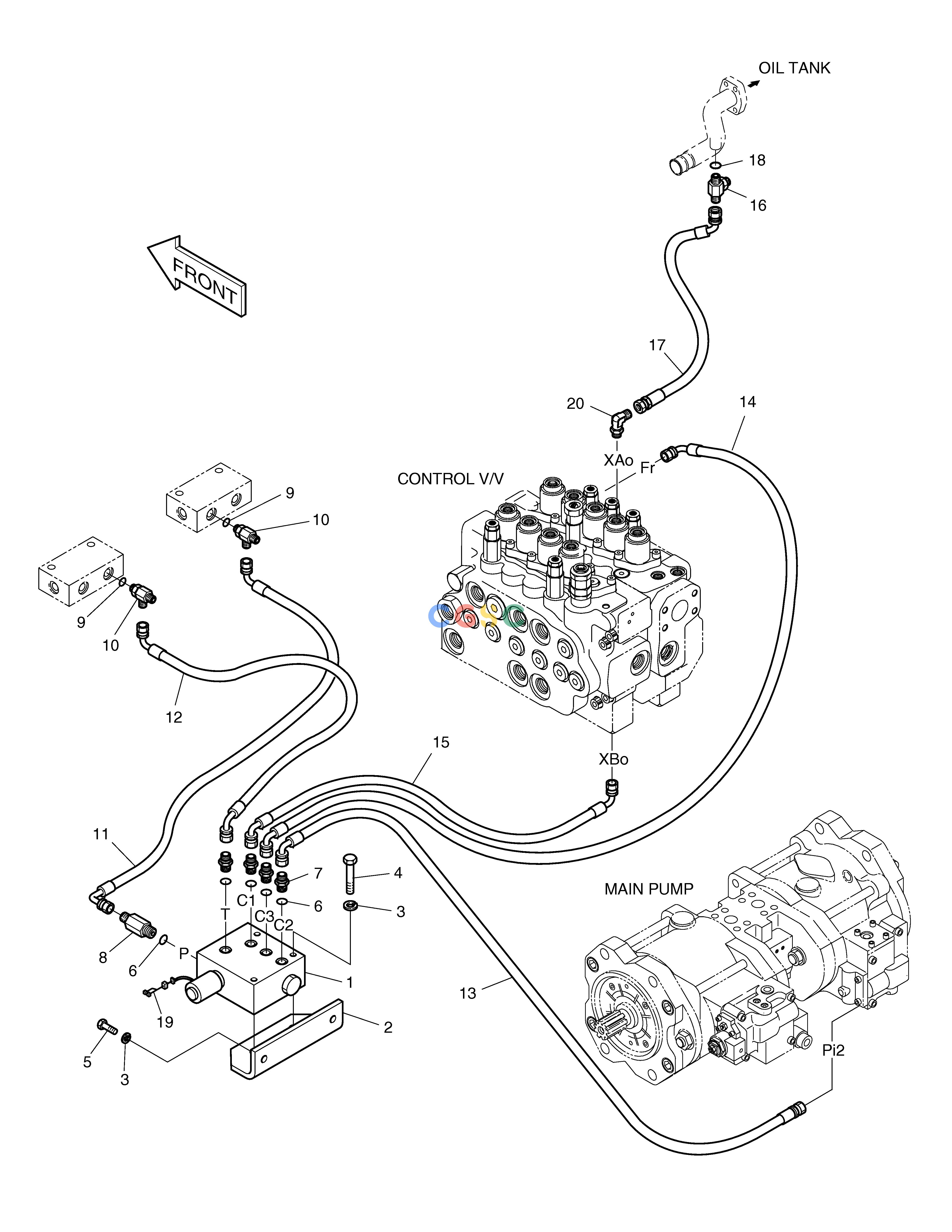 斗山零件查询PILOT PIPING-ONE WAY SOLAR 140LC-V Doosan parts catalog online