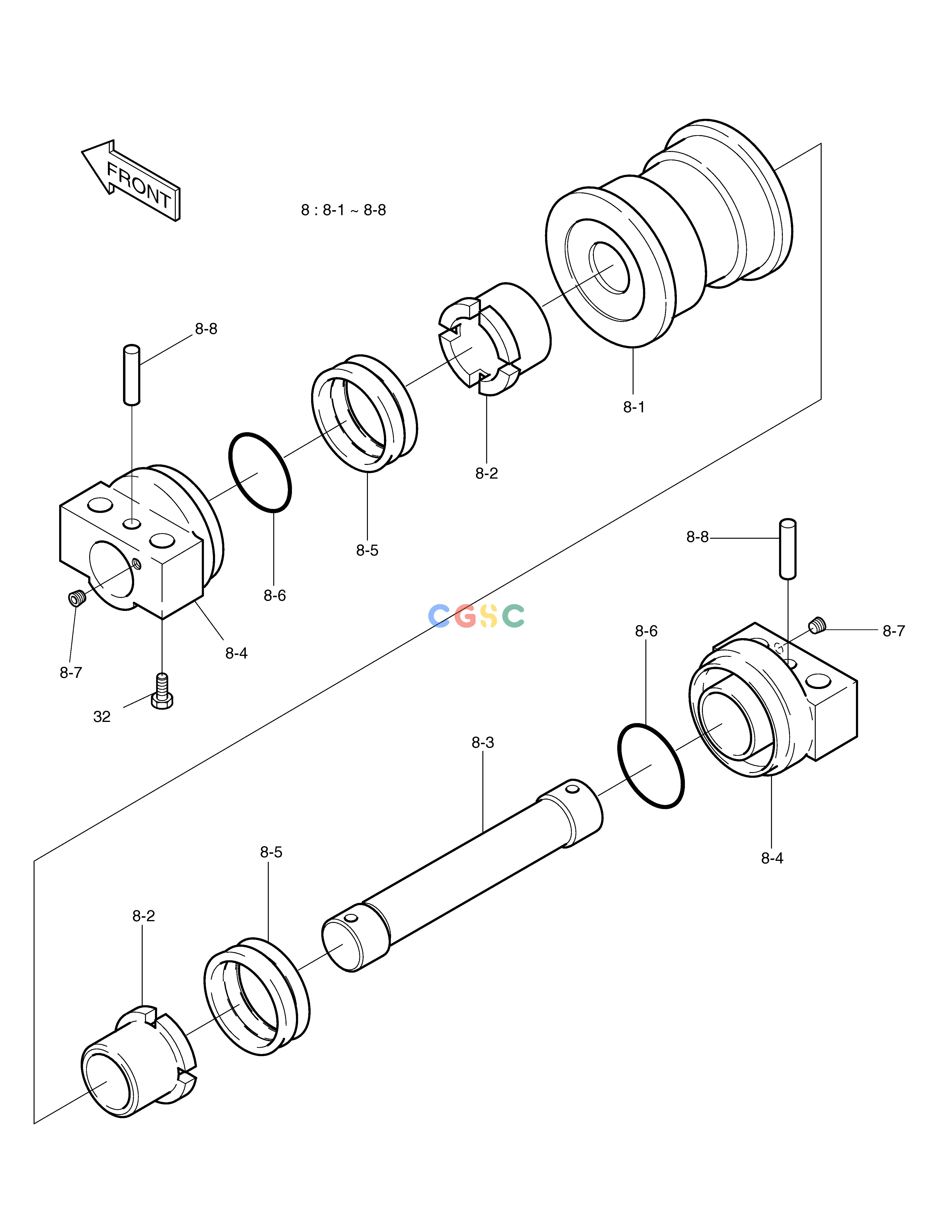 斗山零件查询LOWER ROLLER SOLAR 140LC-V Doosan parts catalog online