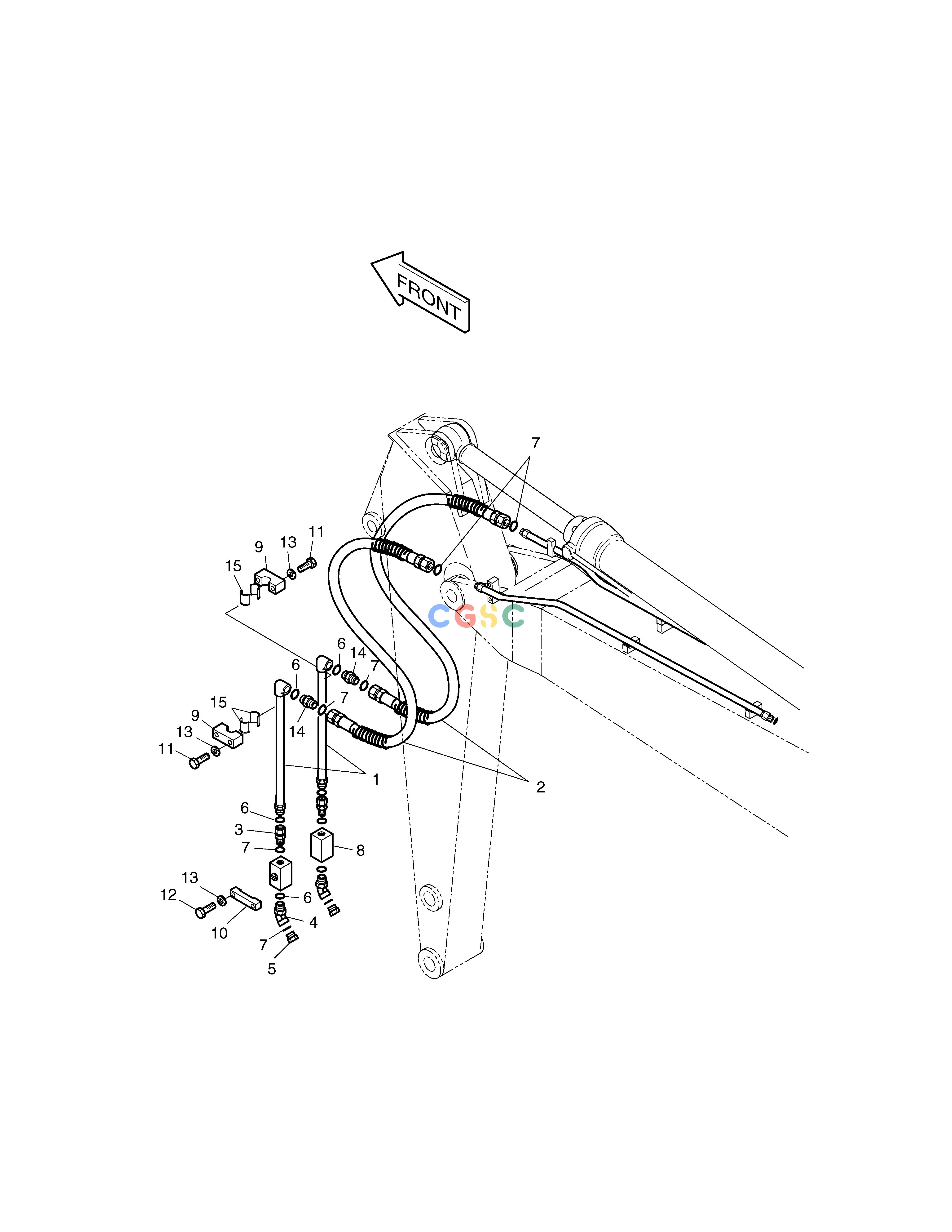 斗山零件查询ARM PIPING-ARM 3.0m(ONE WAY) SOLAR 140LC-V Doosan parts catalog online