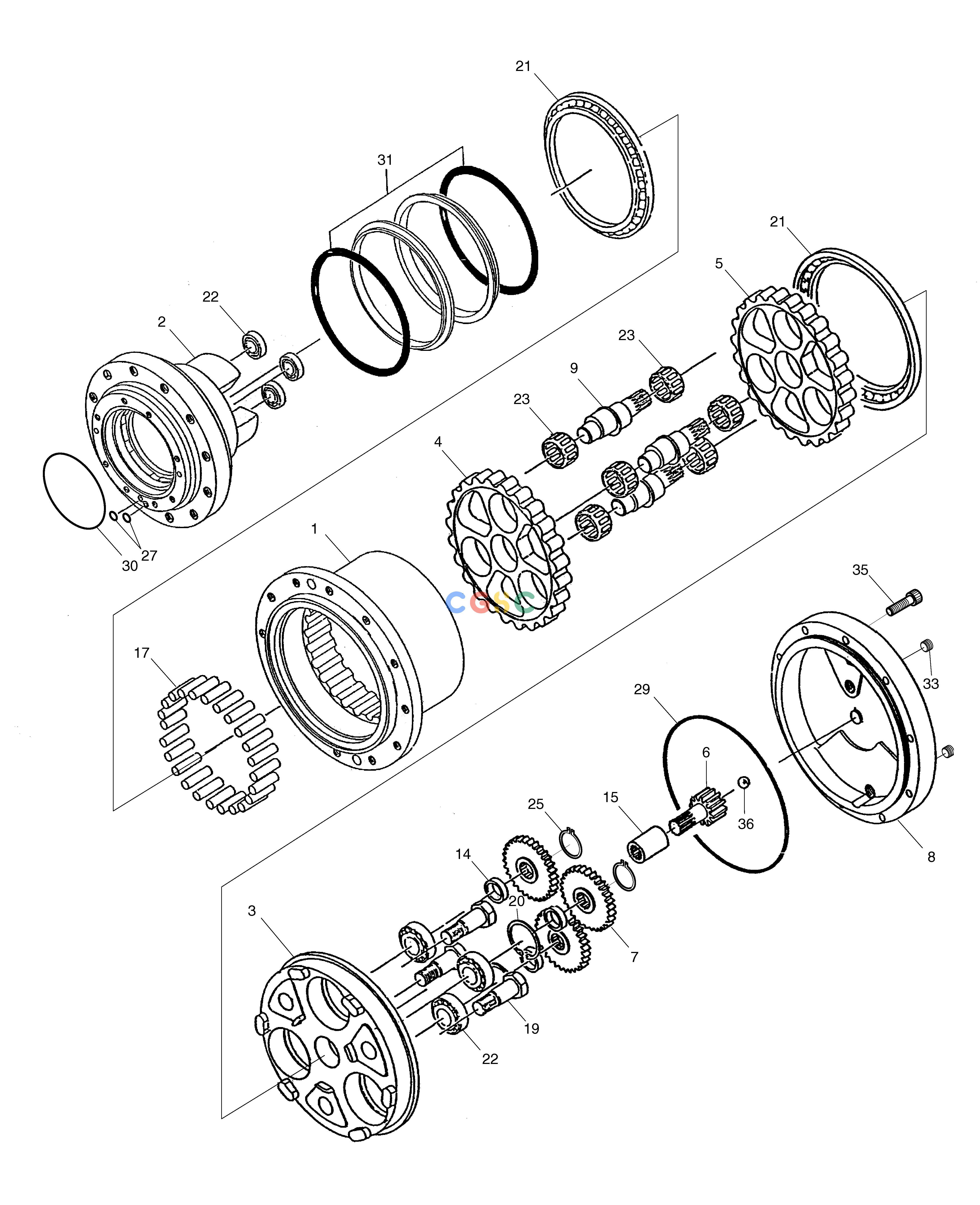 斗山零件查询TRAVEL REDUCTION GEAR SOLAR 140LC-V Doosan parts catalog online