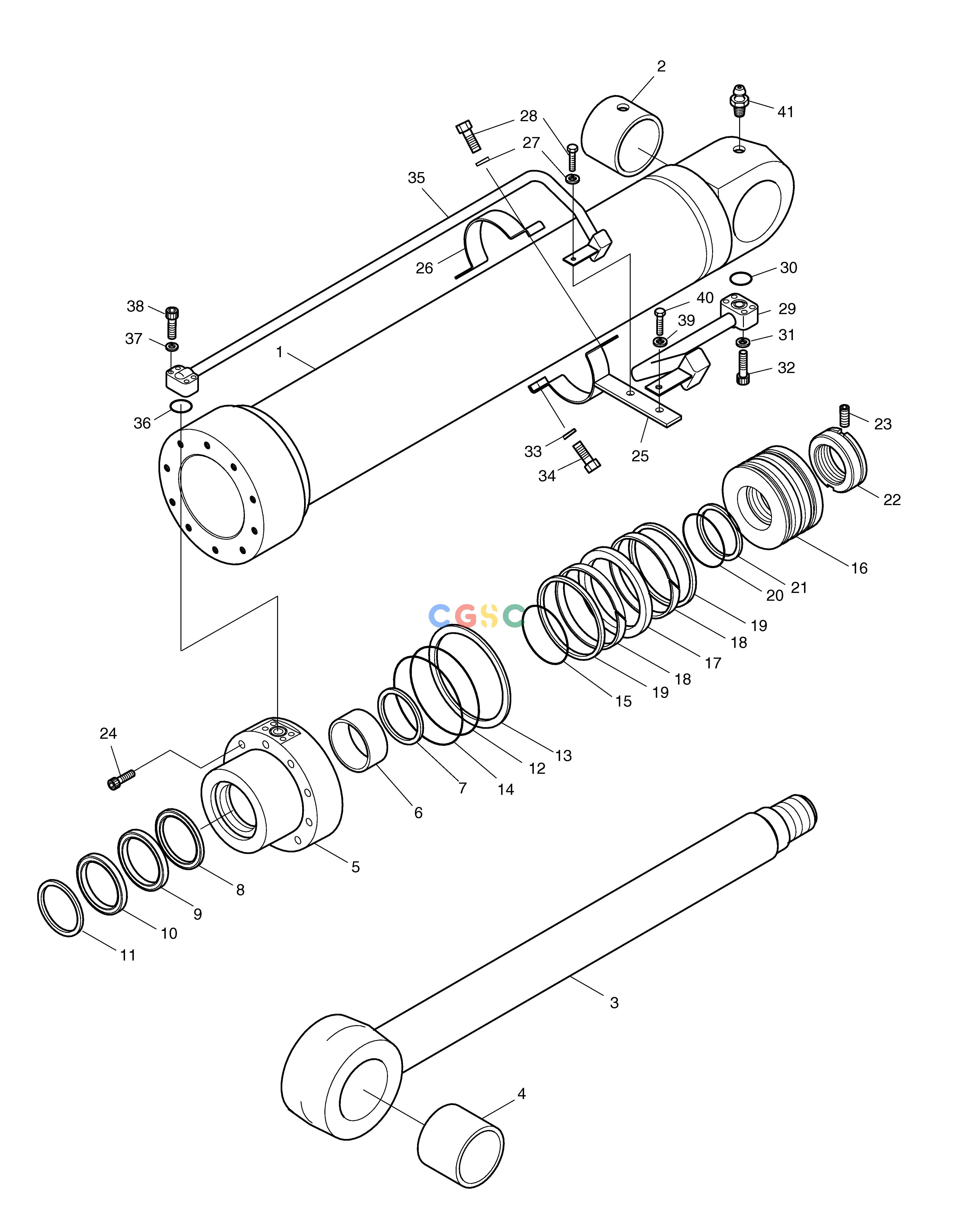 斗山零件查询BOOM CYLINDER-L.H-NO L.V. SOLAR 140LC-V Doosan parts catalog online