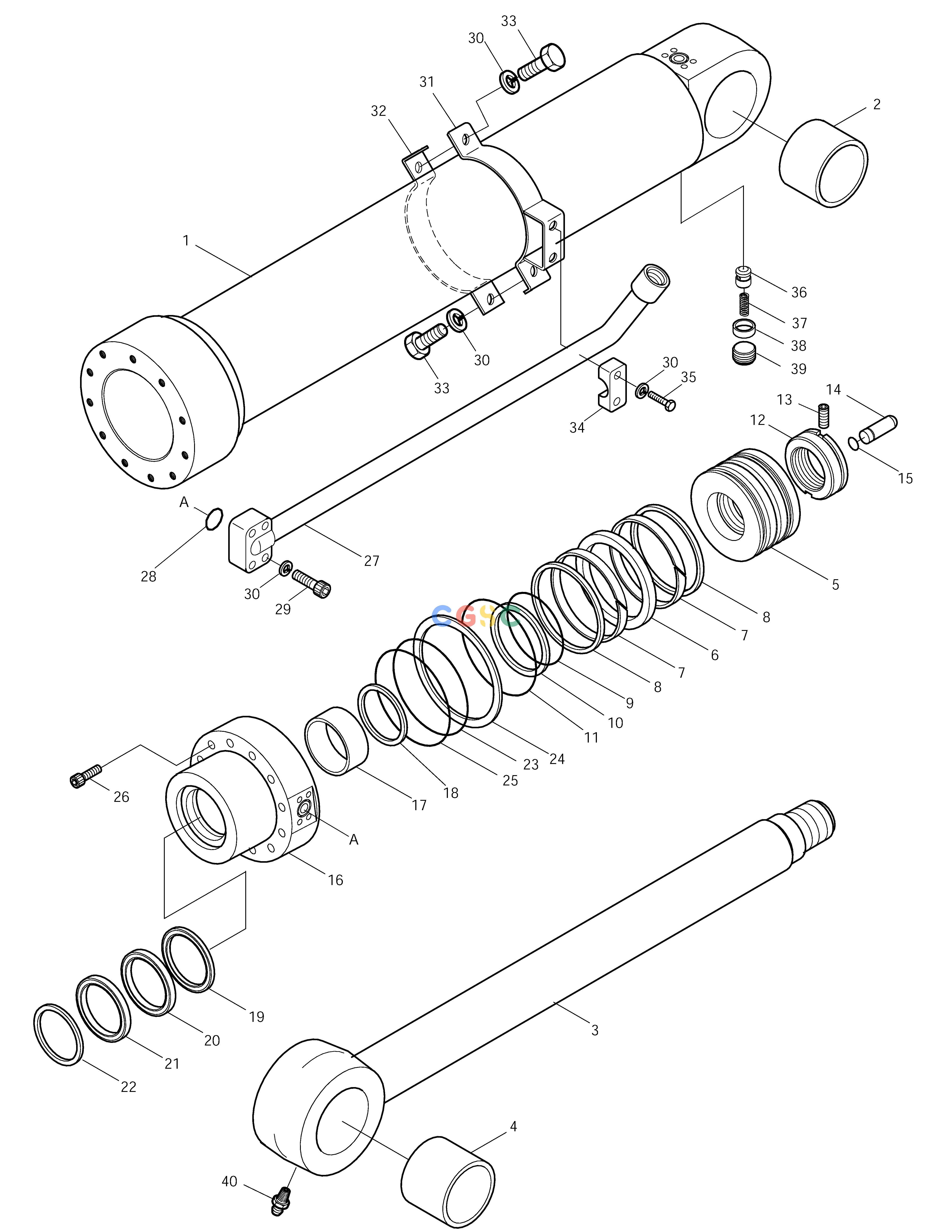 斗山零件查询ARM CYLINDER-ARM 2.5m-3m SOLAR 140LC-V Doosan parts catalog online