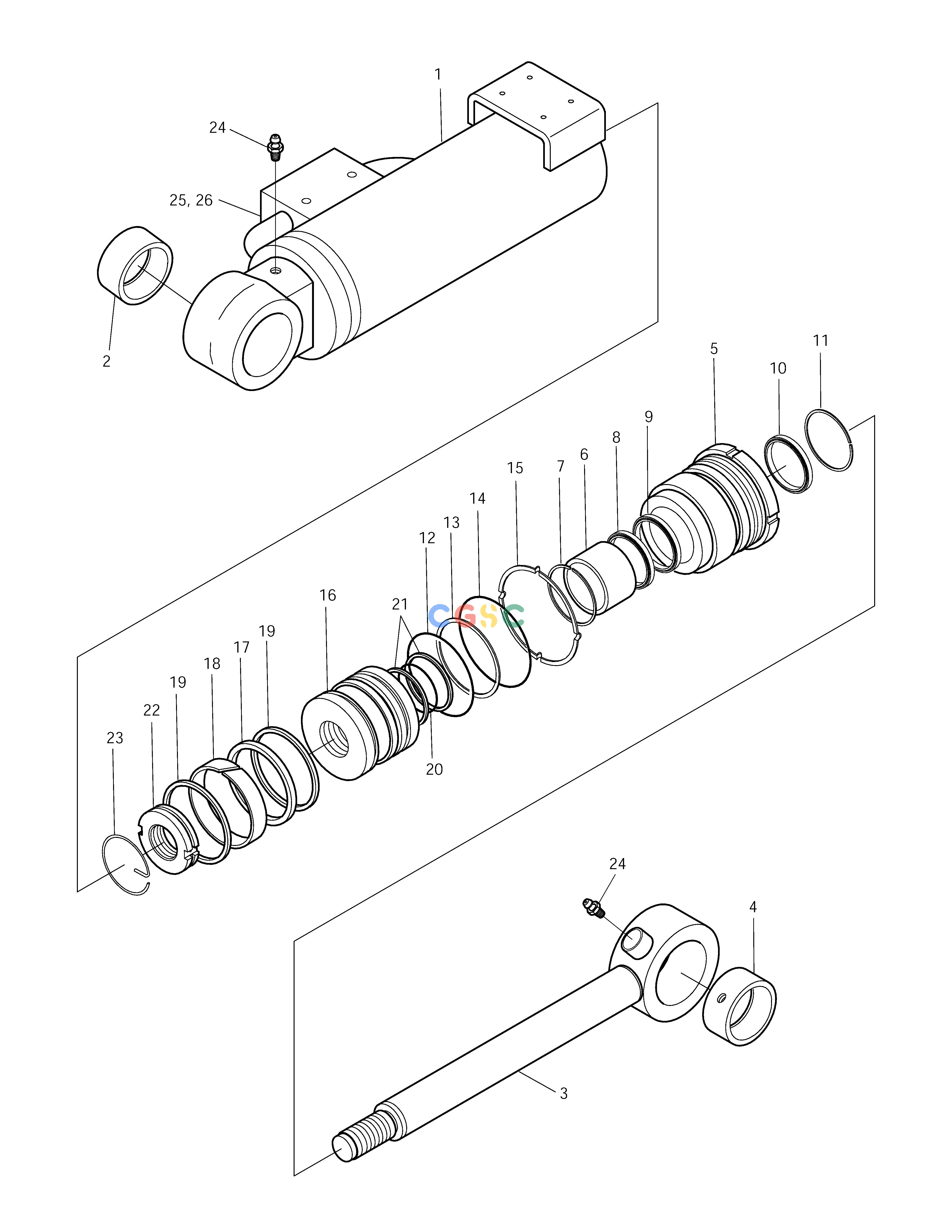斗山零件查询DOZER CYLINDER-L.H SOLAR 140LC-V Doosan parts catalog online