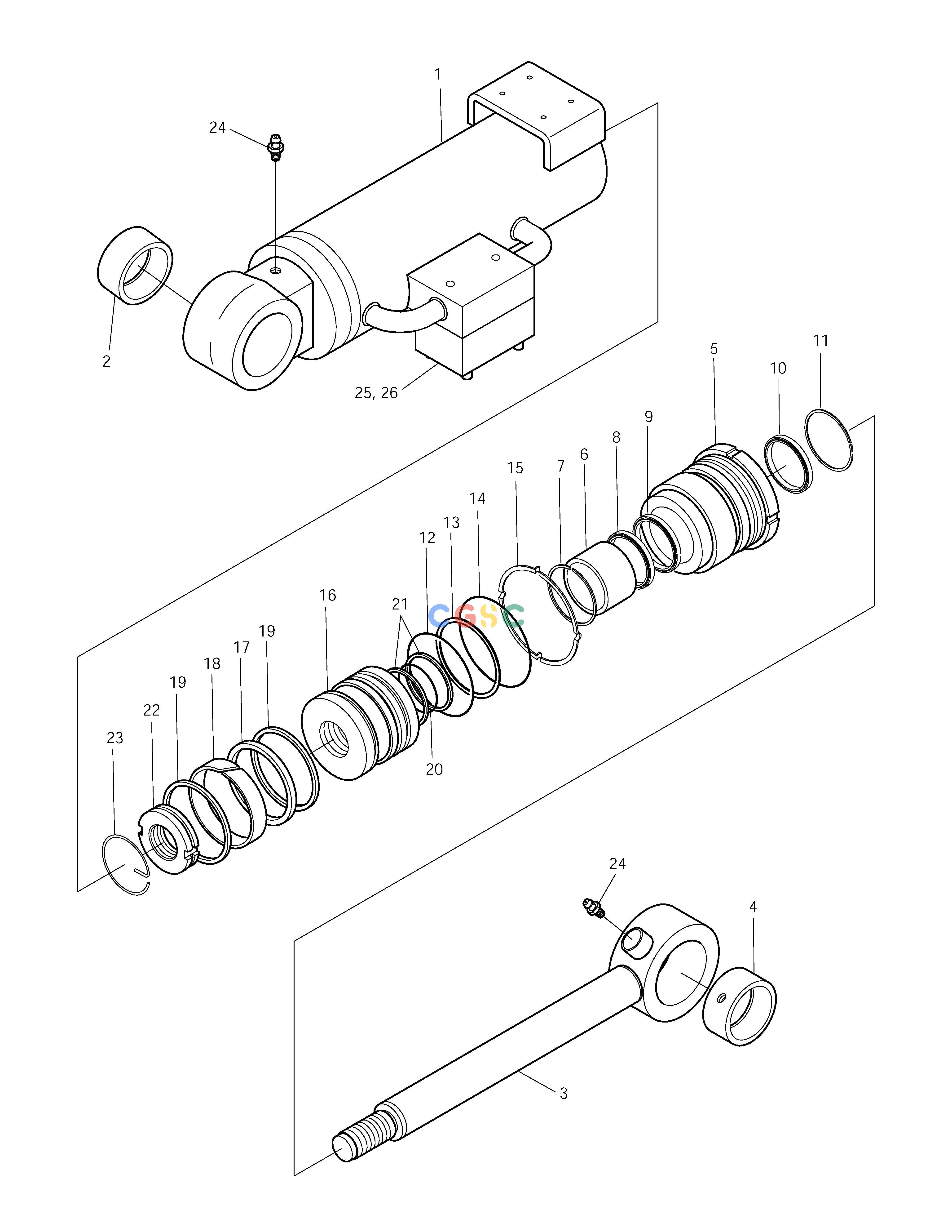 斗山零件查询DOZER CYLINDER-R.H SOLAR 140LC-V Doosan parts catalog online