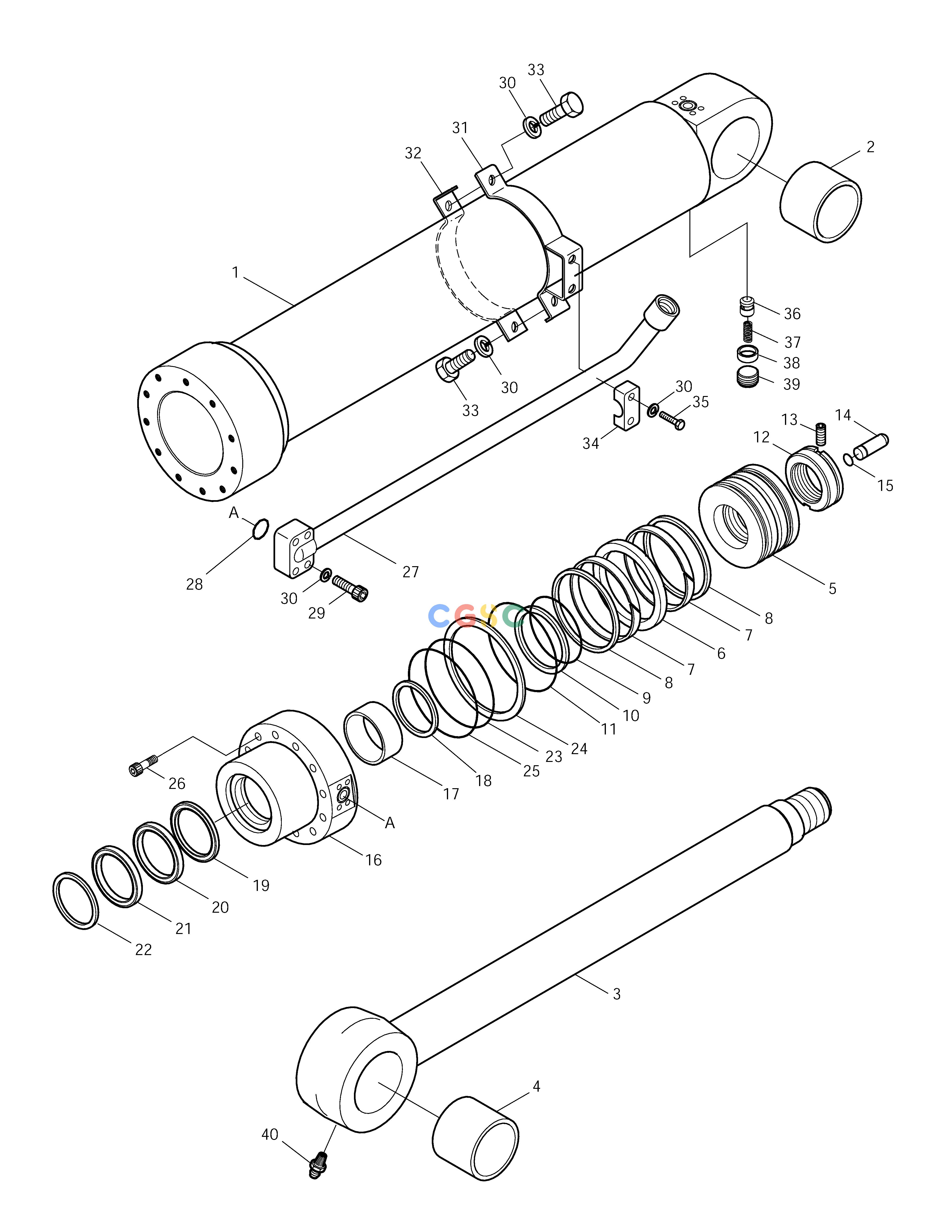 斗山零件查询ARM CYLINDER-ARM 2.1m SOLAR 140LC-V Doosan parts catalog online