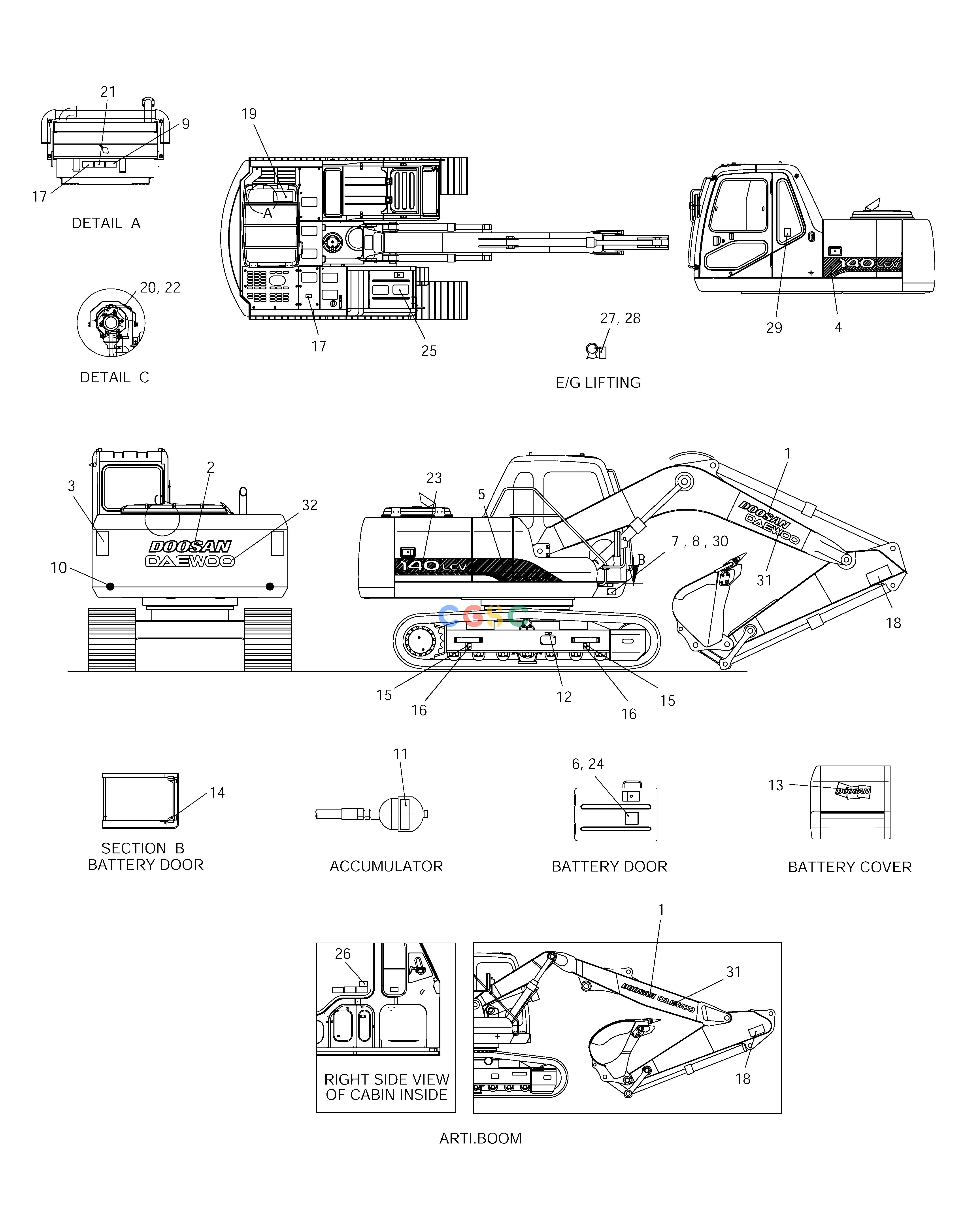 斗山零件查询NAME PLATE SOLAR 140LC-V Doosan parts catalog online