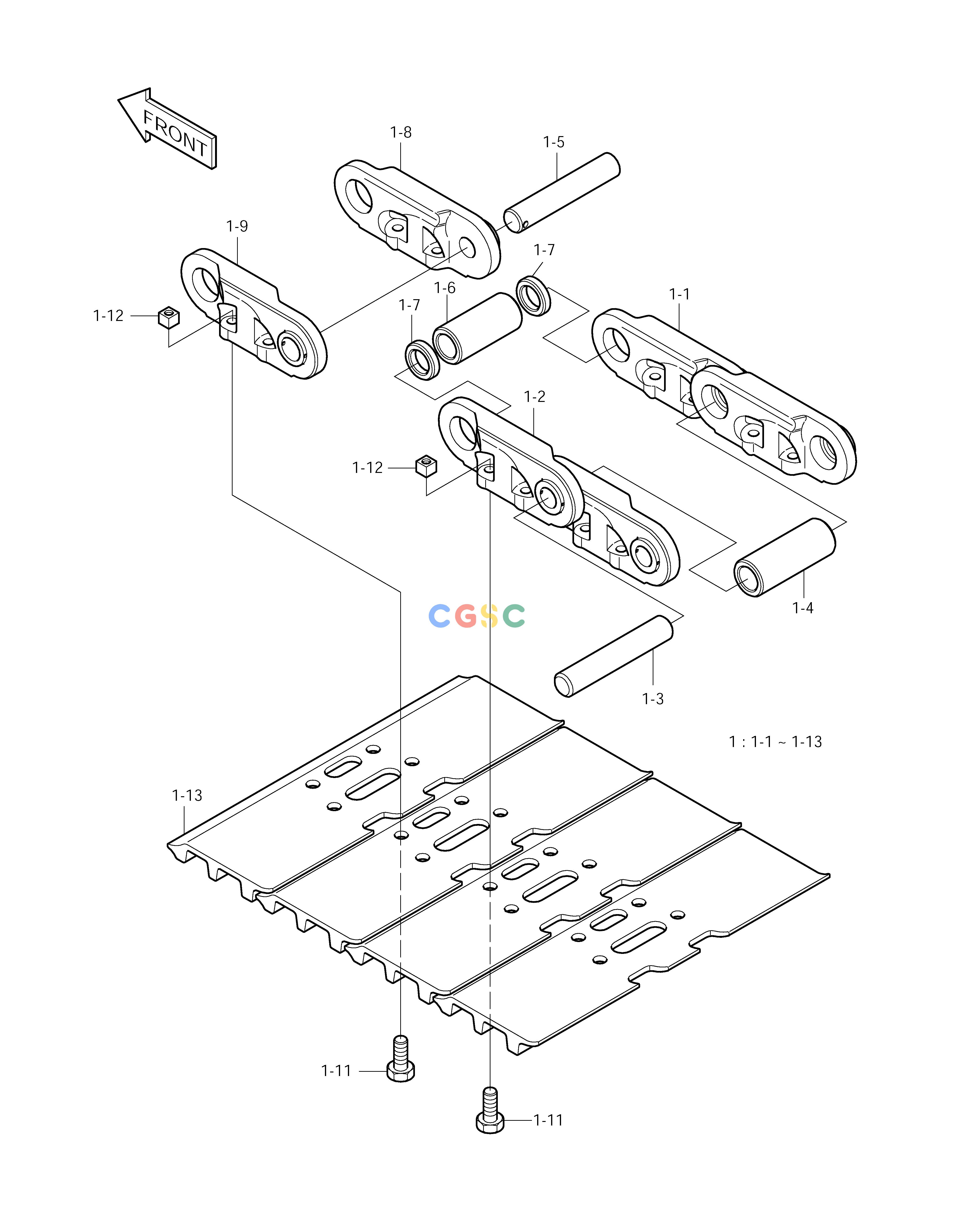 斗山零件查询TRACK SHOE-LONG CRAWLER-EDSA SOLAR 140LC-V Doosan parts catalog online