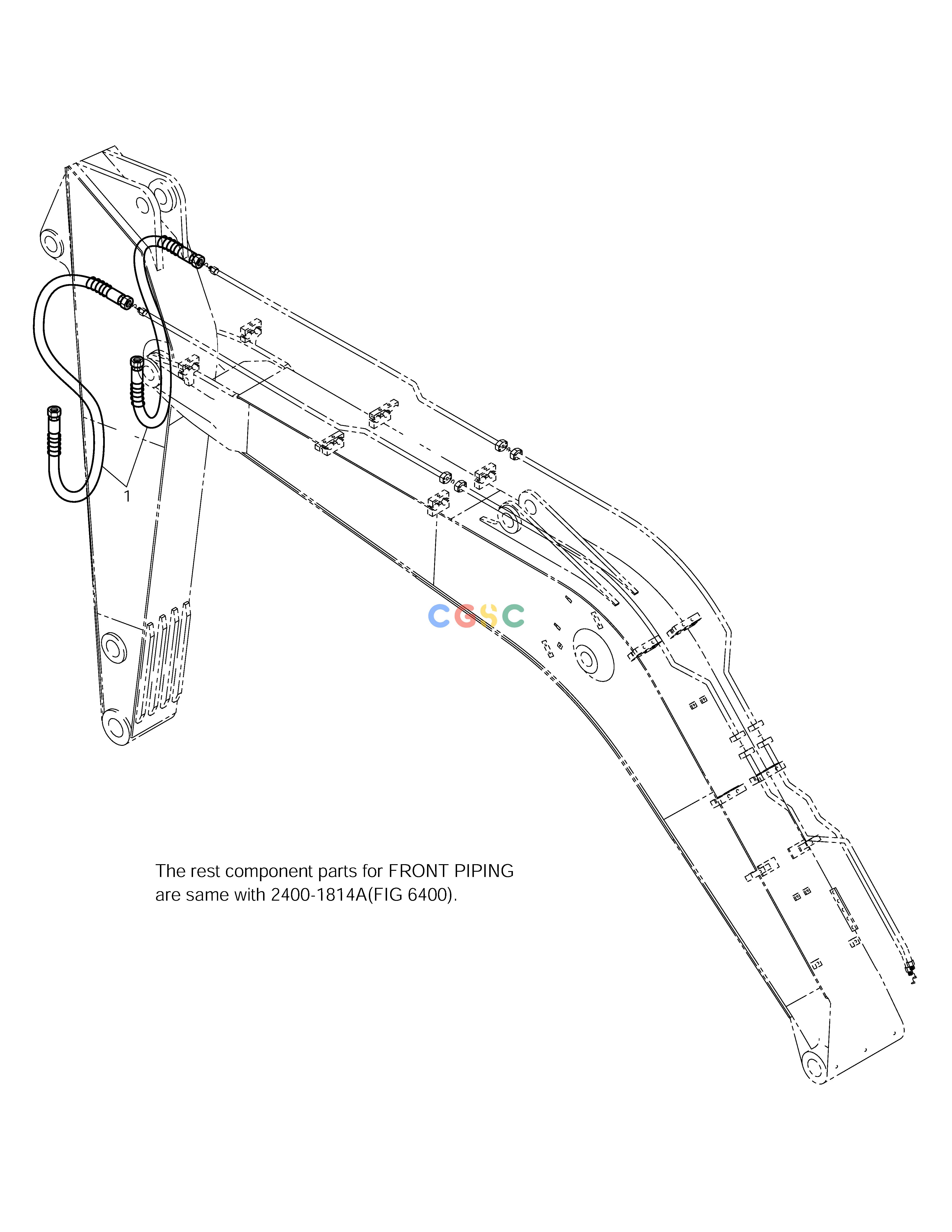 斗山零件查询FRONT PIPING-BOOM 4.0m+ARM 2.1m SOLAR 140LC-V Doosan parts catalog online