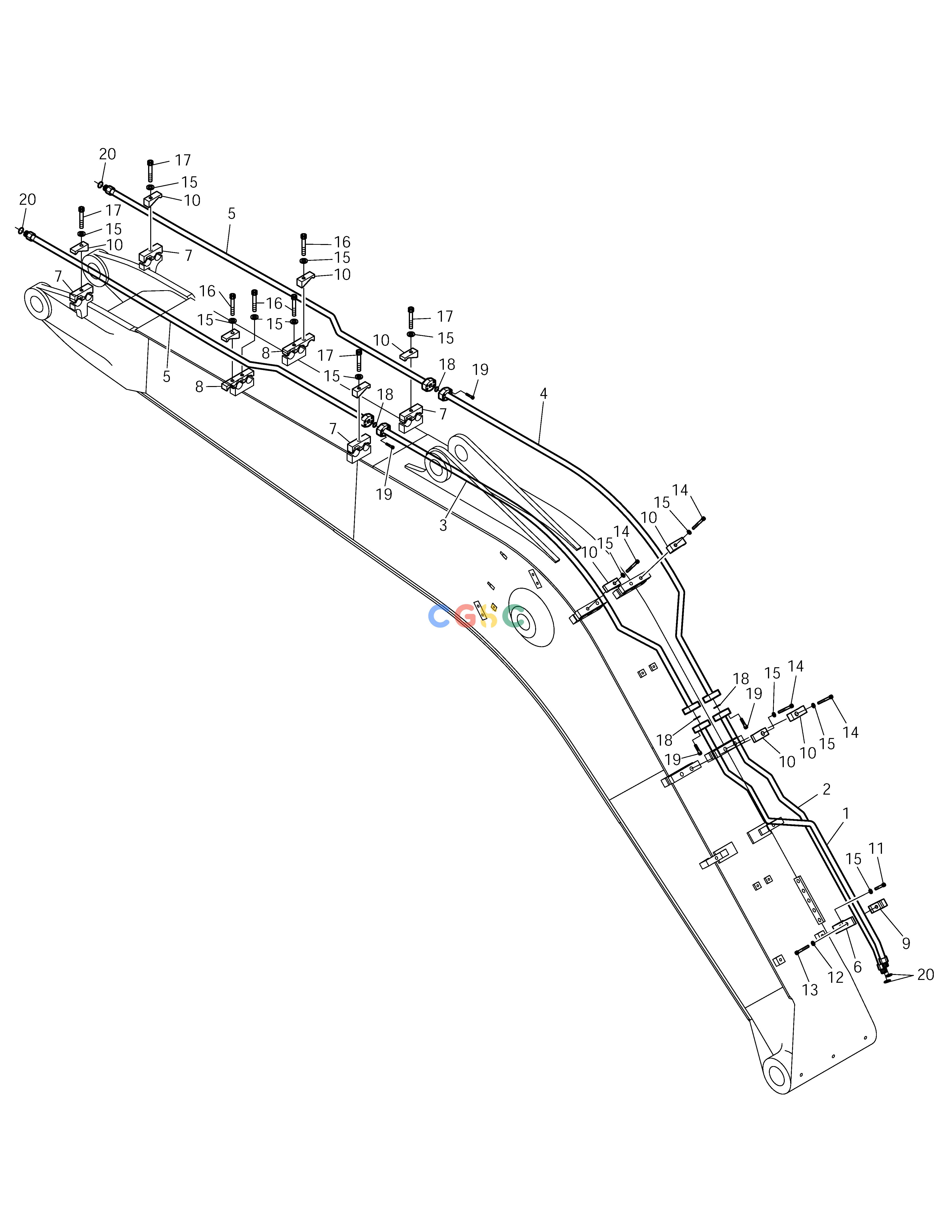 斗山零件查询BOOM PIPING-ROTATION & TILTING SOLAR 140LC-V Doosan parts catalog online
