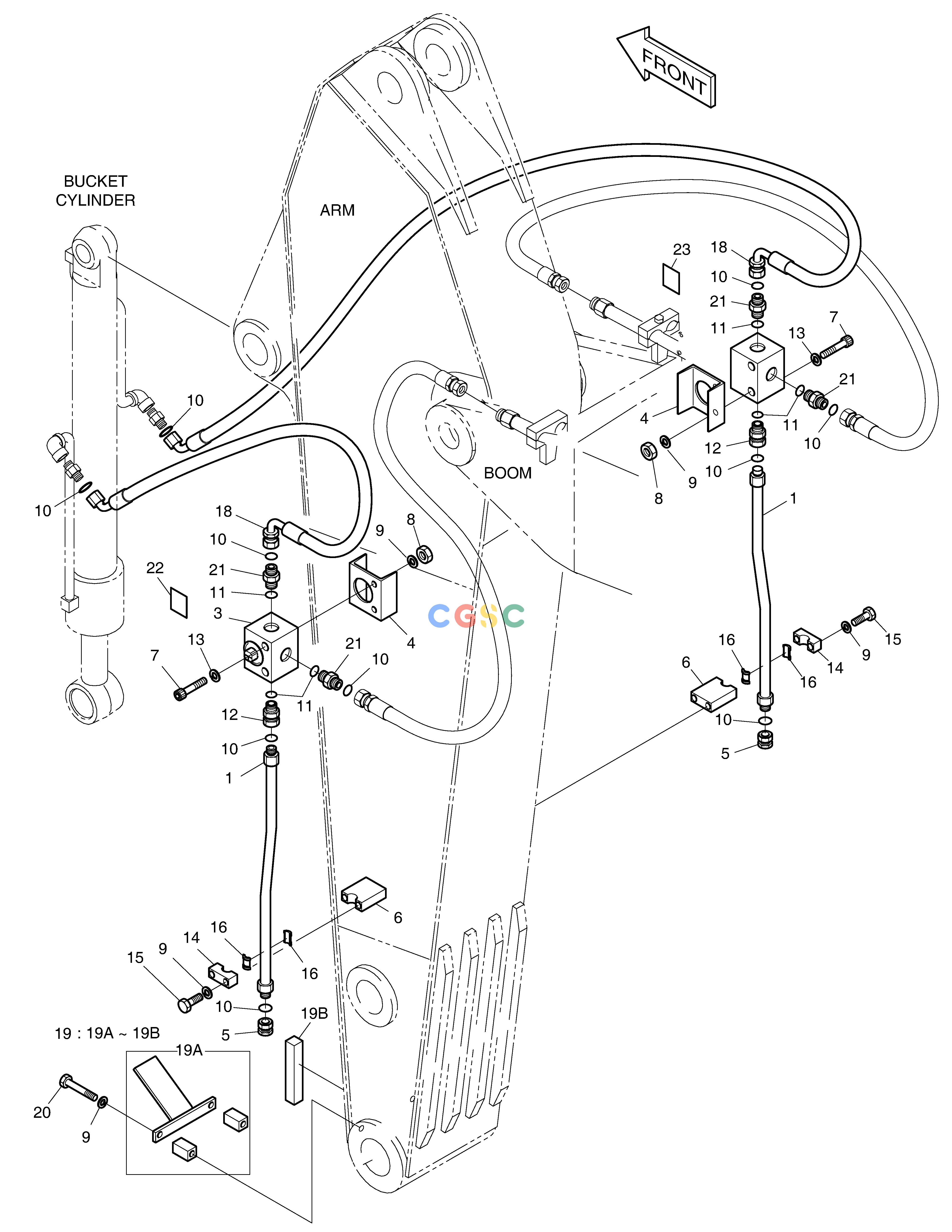 斗山零件查询CLAMSHELL PIPING-ARM 2.25m-FRONT SYSTEM SOLAR 140LC-V Doosan parts catalog online
