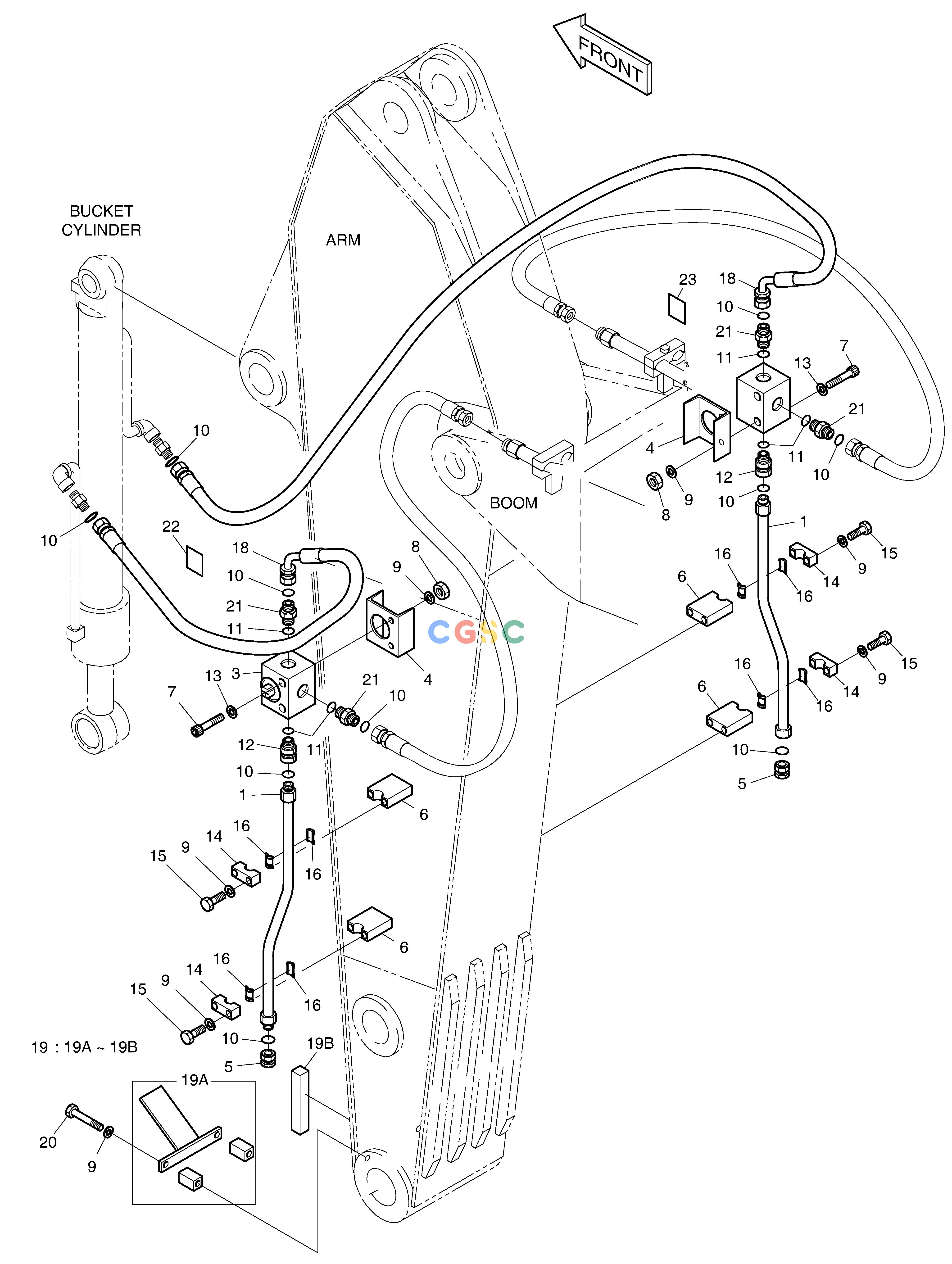 斗山零件查询CLAMSHELL PIPING-ARM 3.0m-FRONT SYSTEM SOLAR 140LC-V Doosan parts catalog online